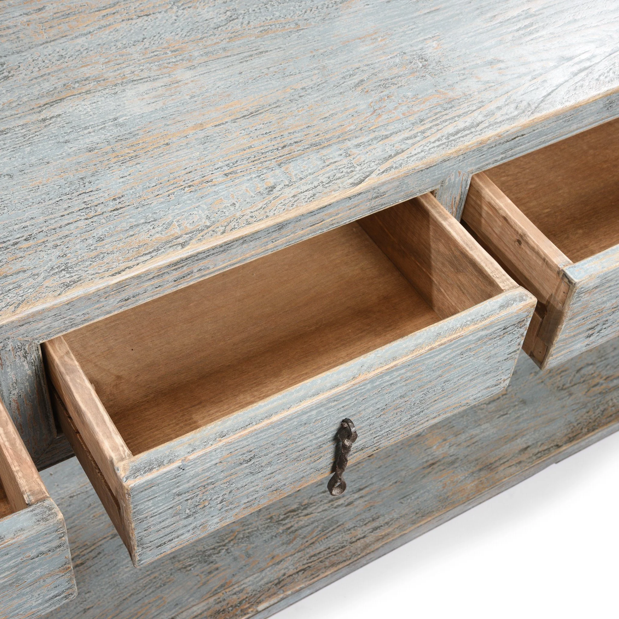 Painted 4 Drawer Console Made From Reclaimed Pine - Image 3