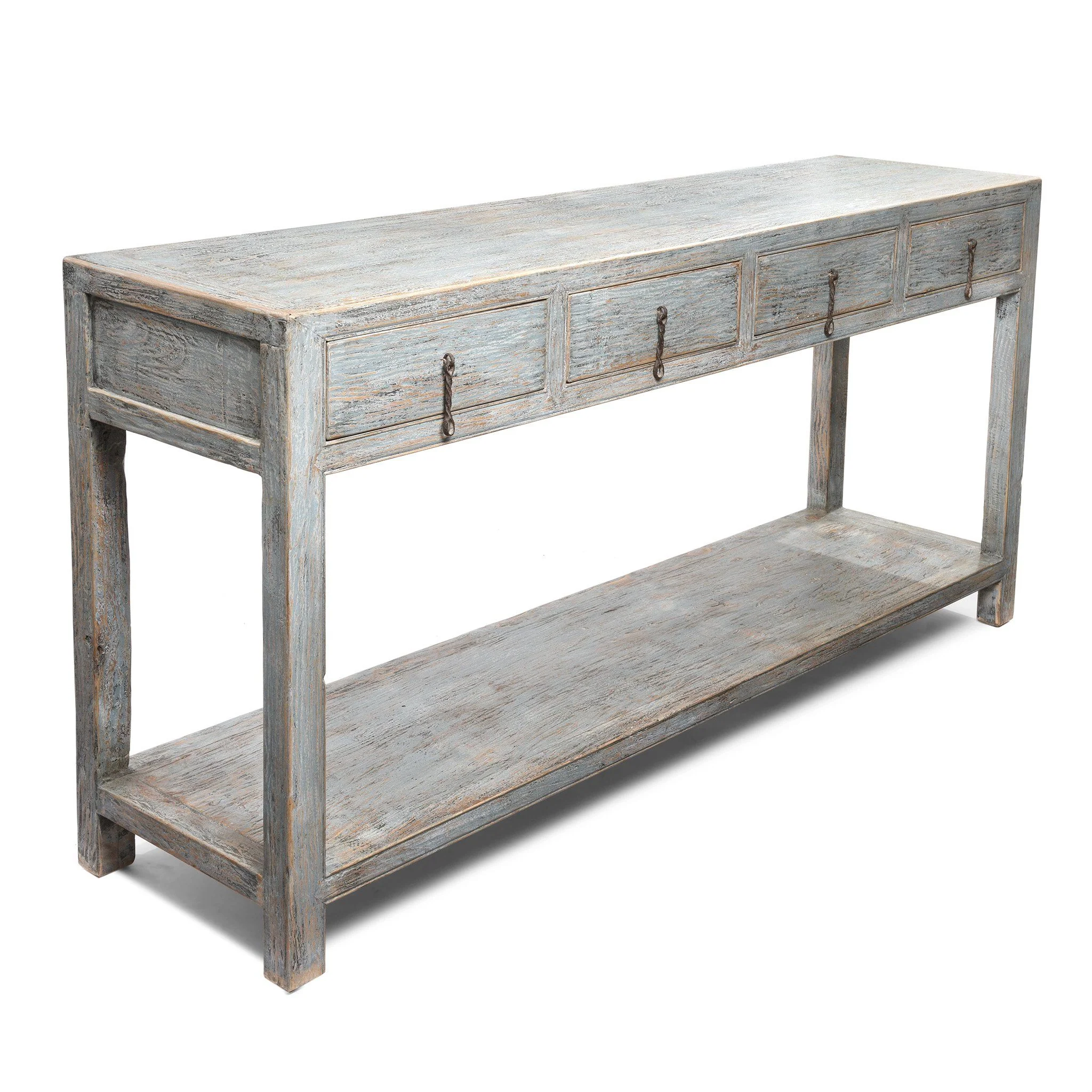 Painted 4 Drawer Console Made From Reclaimed Pine - Image 4