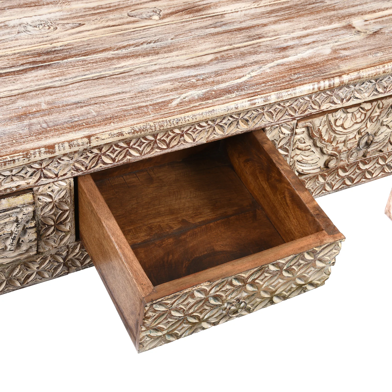 5 Drawer Console Table Made From Reclaimed Teak - Image 7