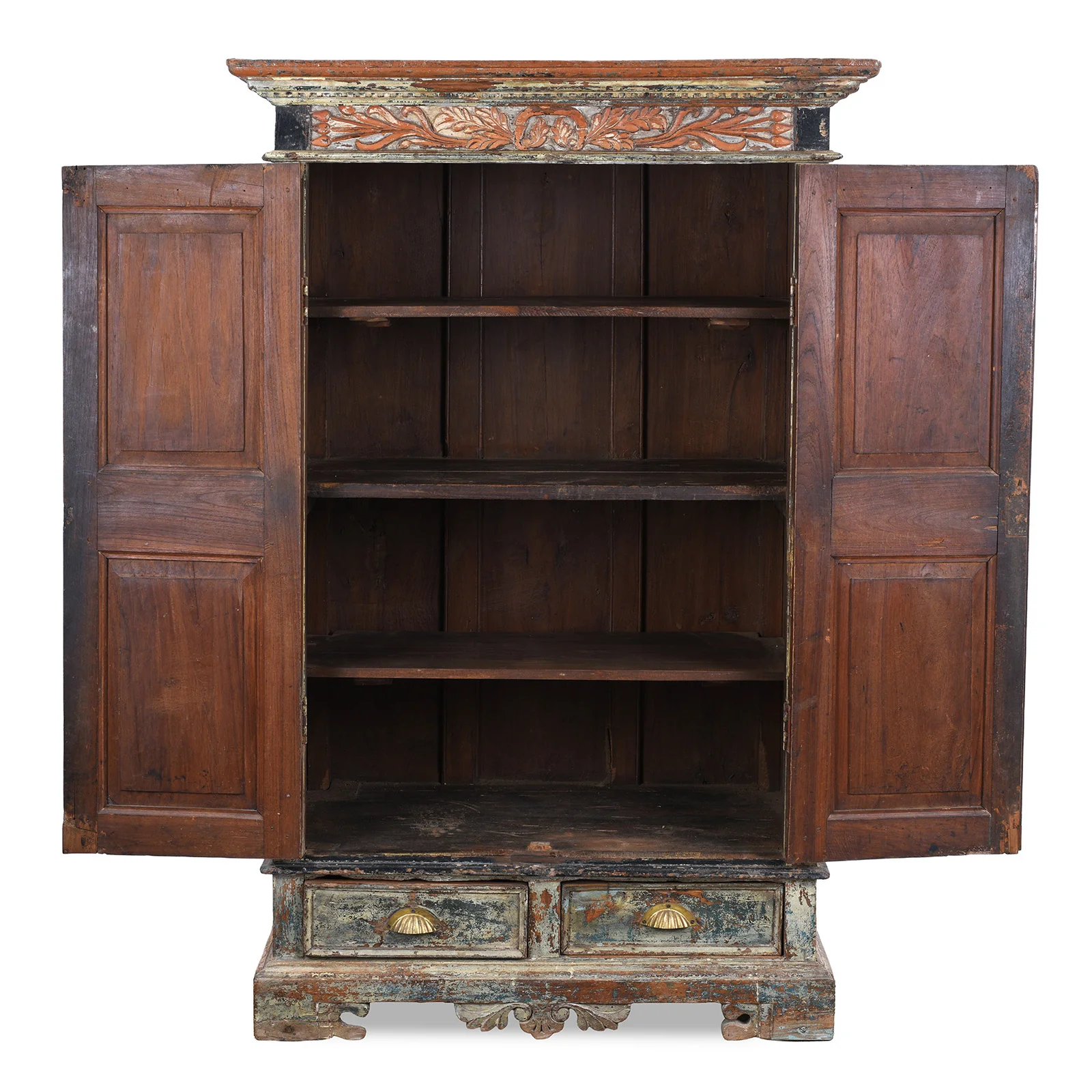 Painted Almirah Cabinet From Gujarat - 19th Century - Image 3