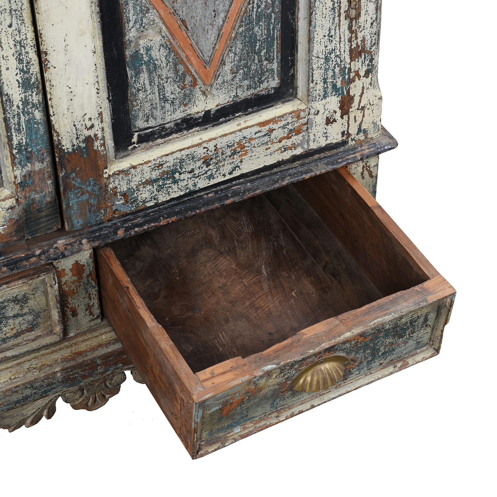 Painted Almirah Cabinet From Gujarat - 19th Century - Image 6