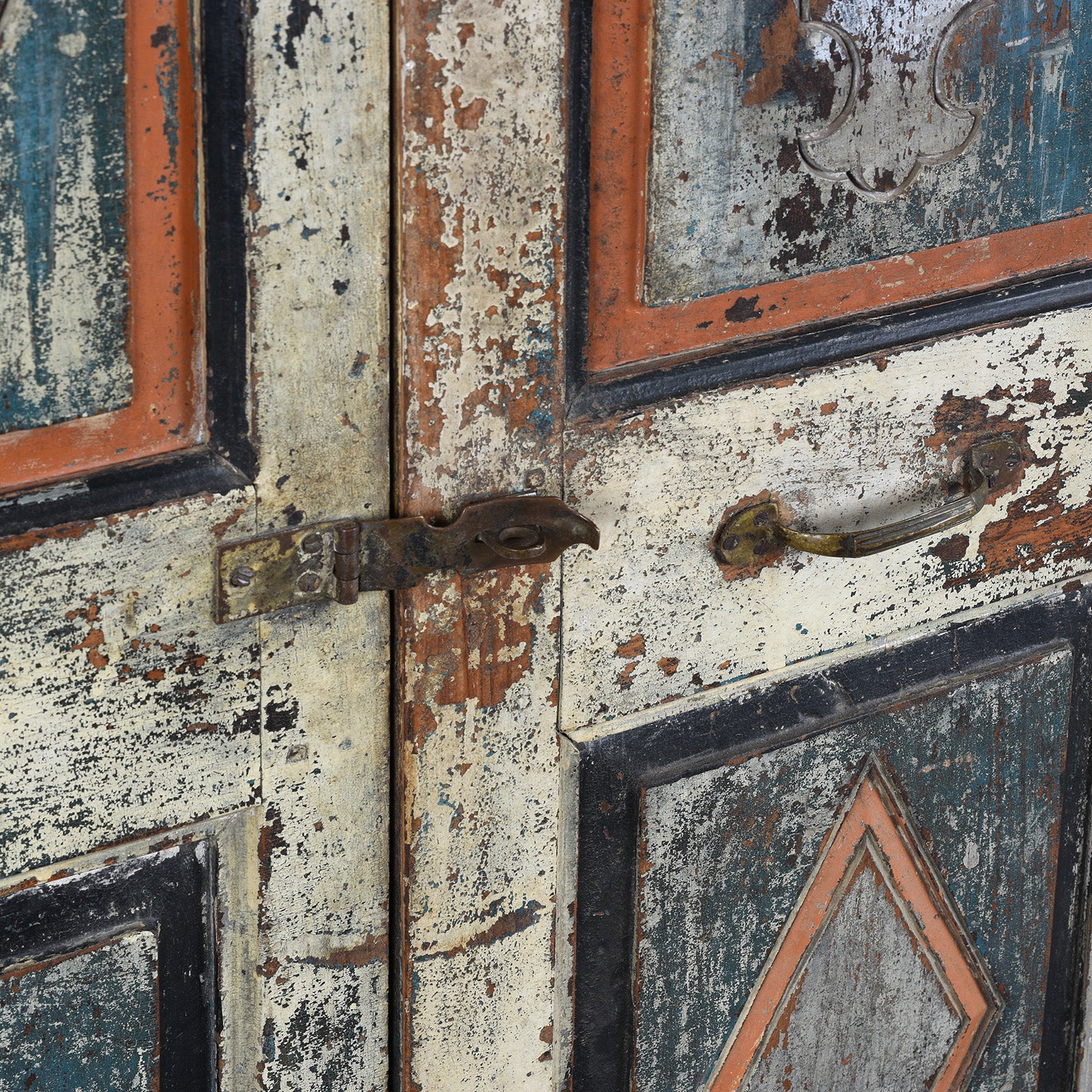 Painted Almirah Cabinet From Gujarat - 19th Century - Image 9