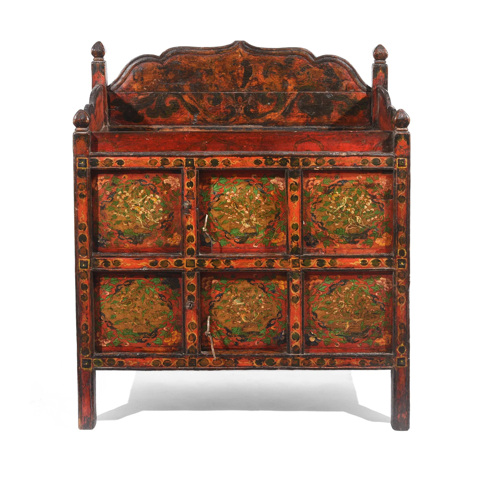 Painted 'Pegam' Altar Cabinet From Tibet - 18thC