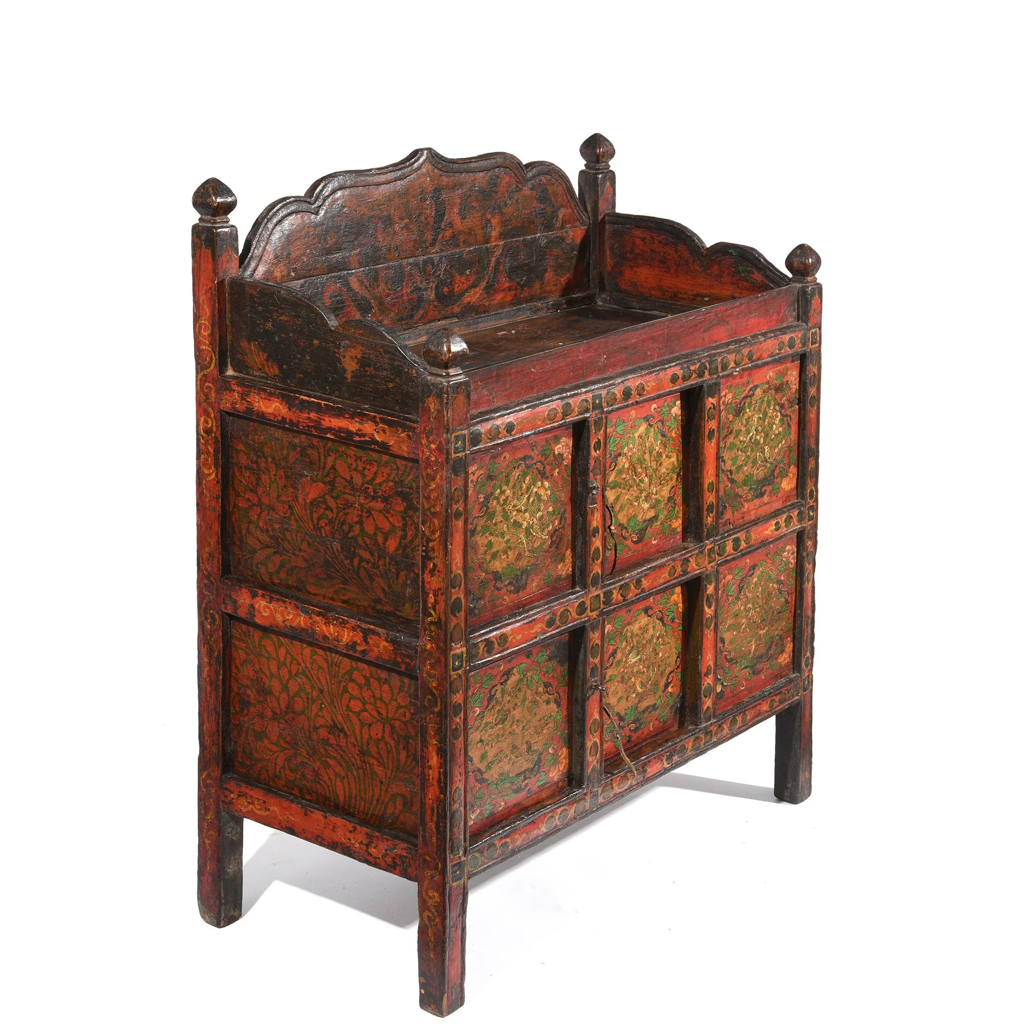 Painted 'Pegam' Altar Cabinet From Tibet - 18thC - Image 10