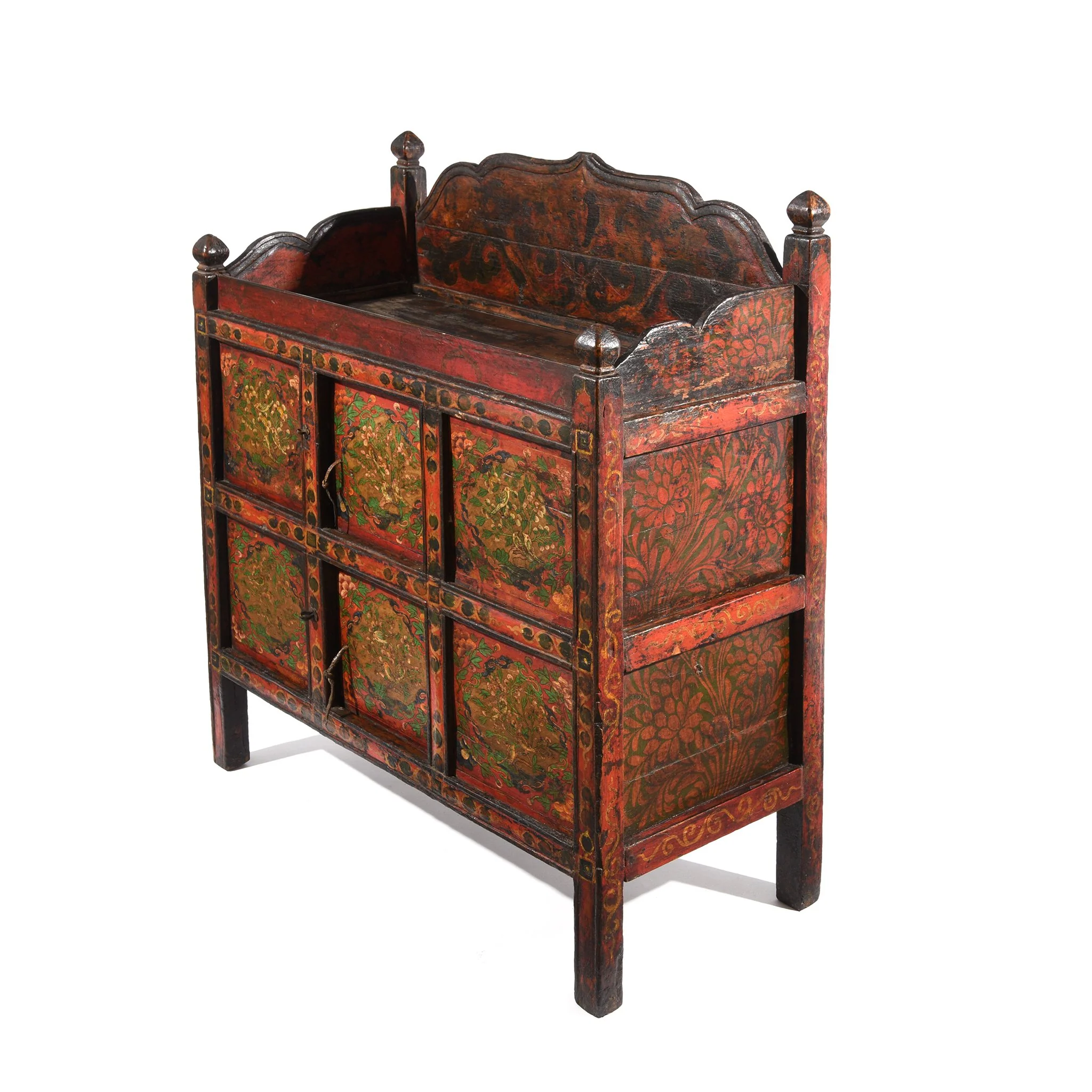 Painted 'Pegam' Altar Cabinet From Tibet - 18thC - Image 3