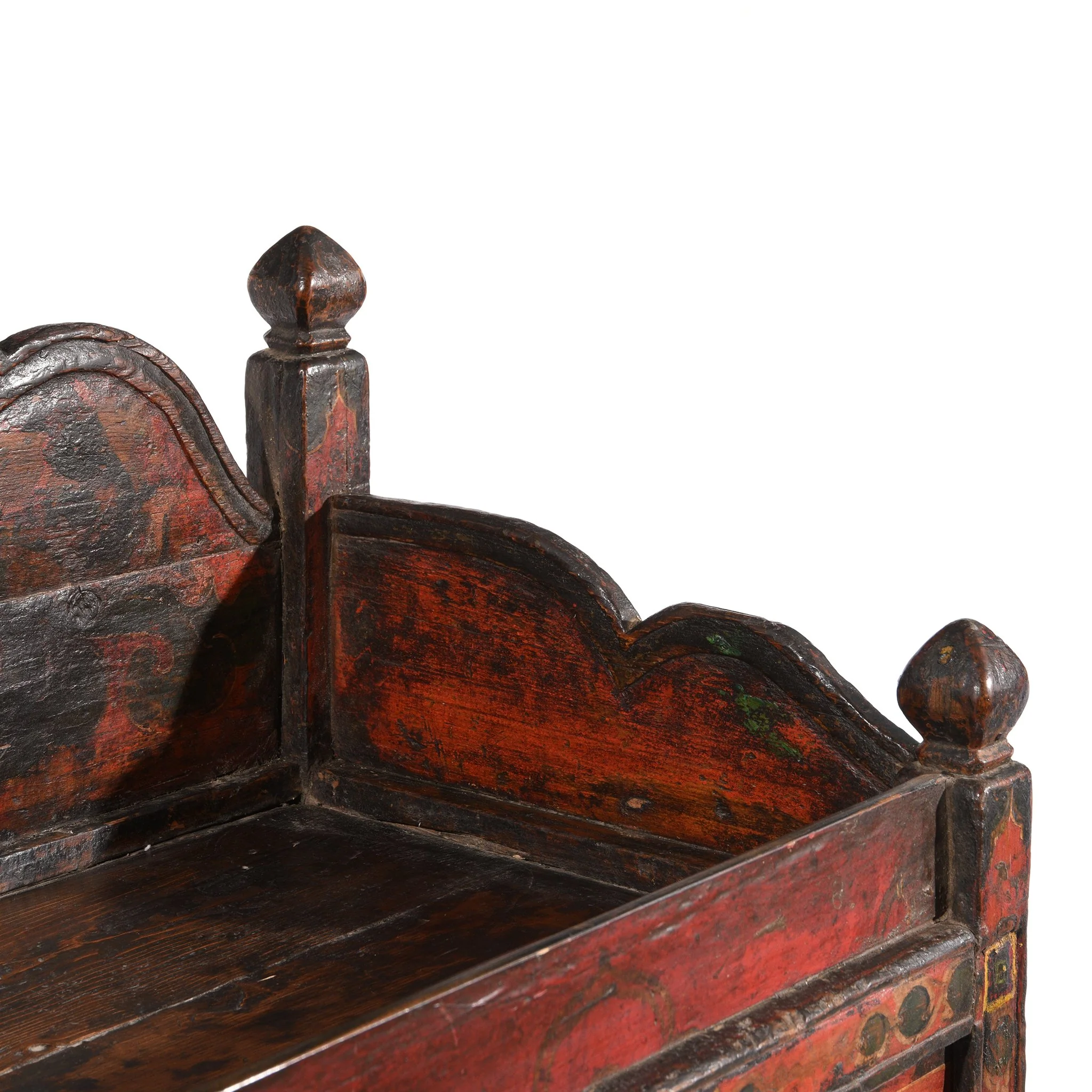 Painted 'Pegam' Altar Cabinet From Tibet - 18thC - Image 9