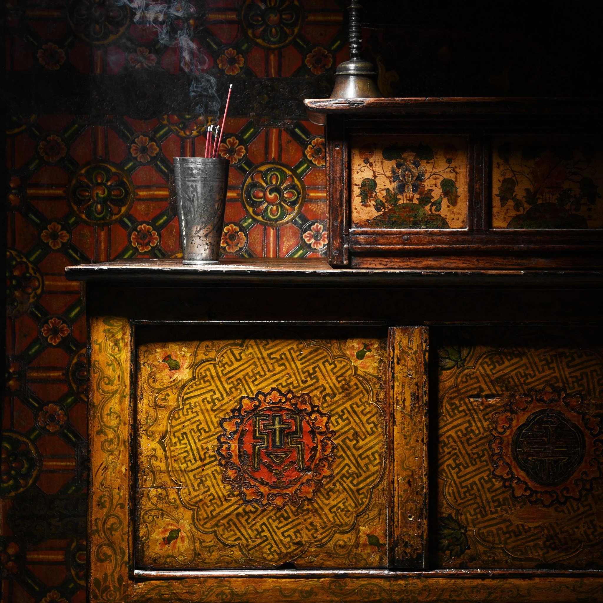 Painted Tibetan Cabinet From Lhasa - 19thC - Image 2