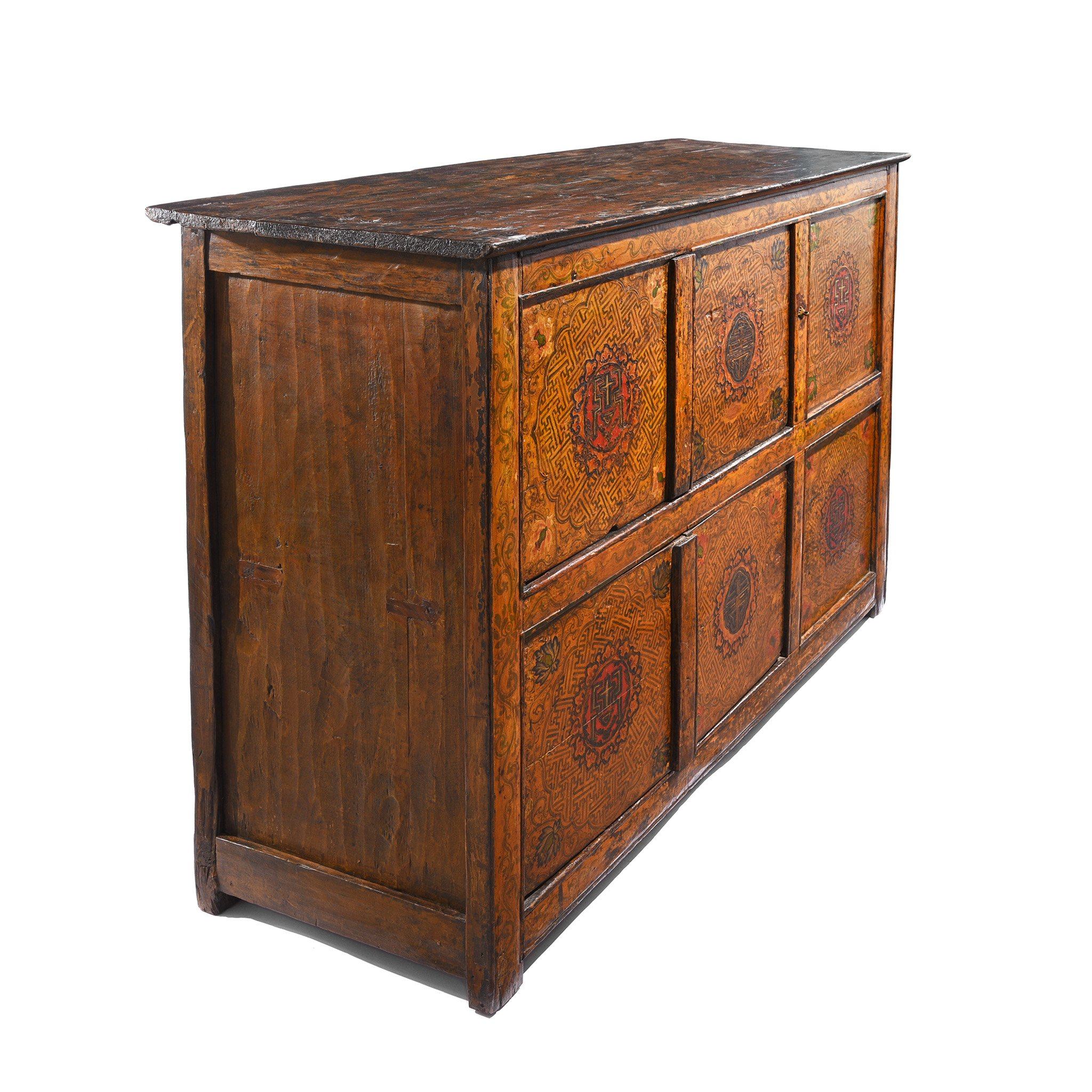 Painted Tibetan Cabinet From Lhasa - 19thC - Image 4