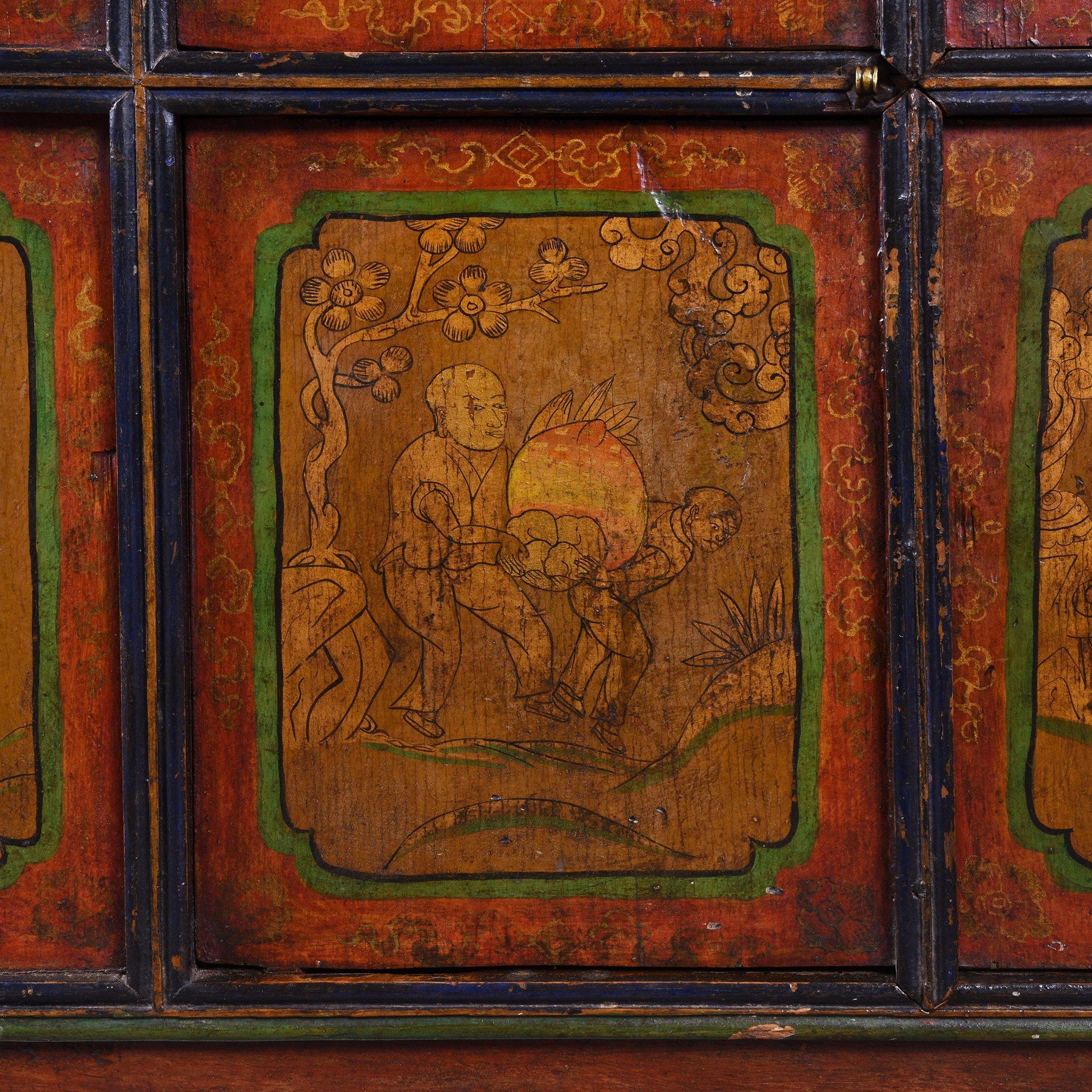 Painted Tibetan Cabinet From Shigatse - 19thC - Image 5