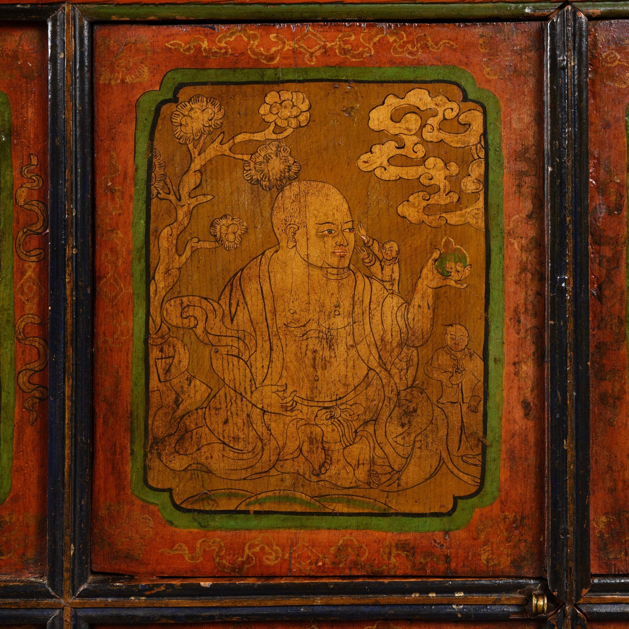 Painted Tibetan Cabinet From Shigatse - 19thC - Image 6