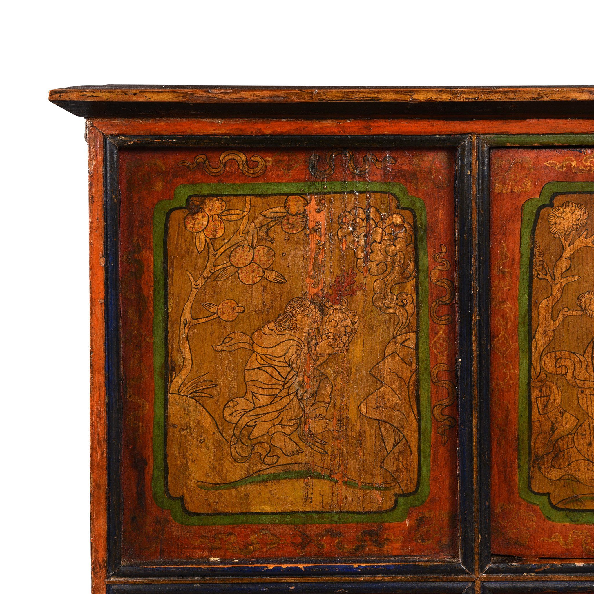Painted Tibetan Cabinet From Shigatse - 19thC - Image 7