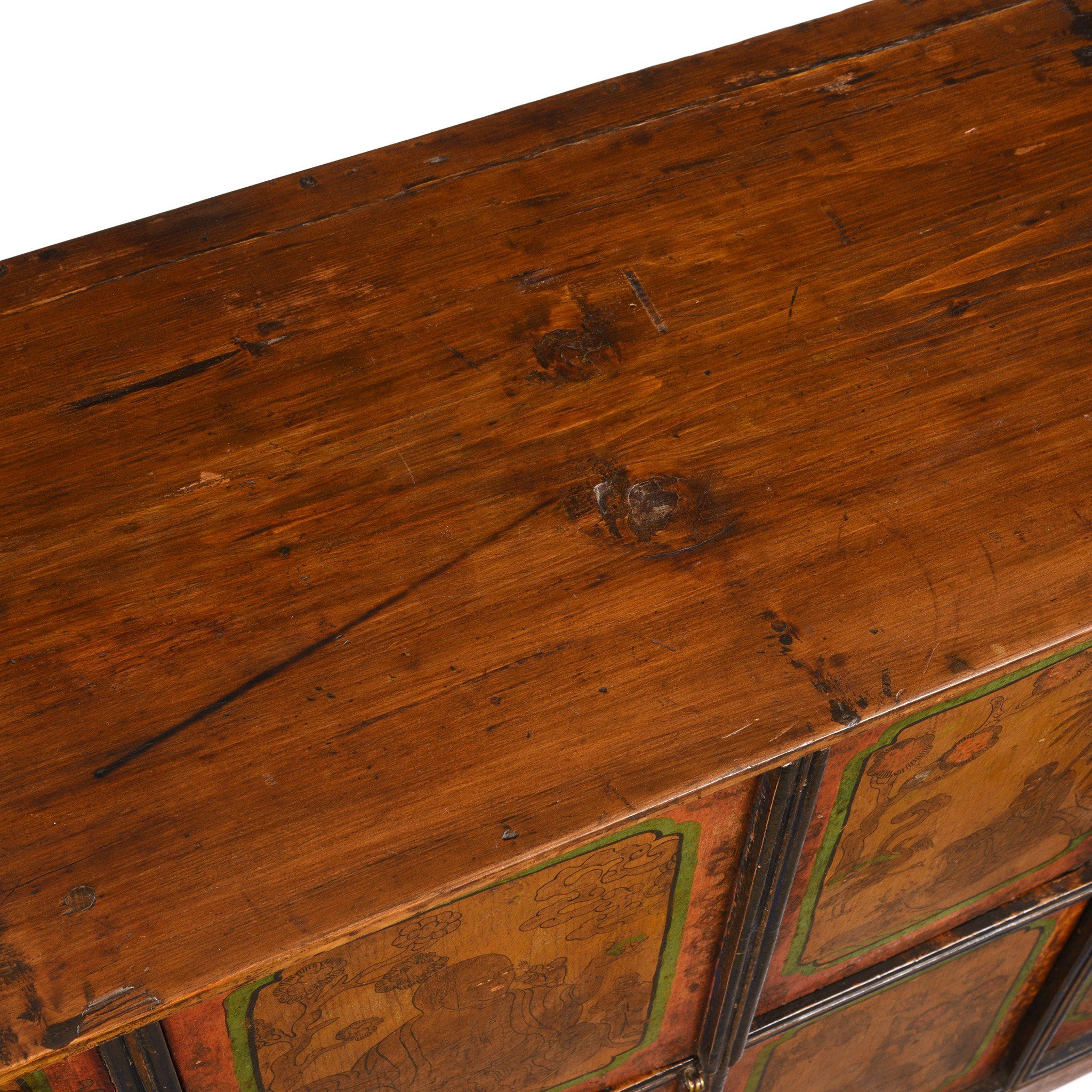 Painted Tibetan Cabinet From Shigatse - 19thC - Image 9