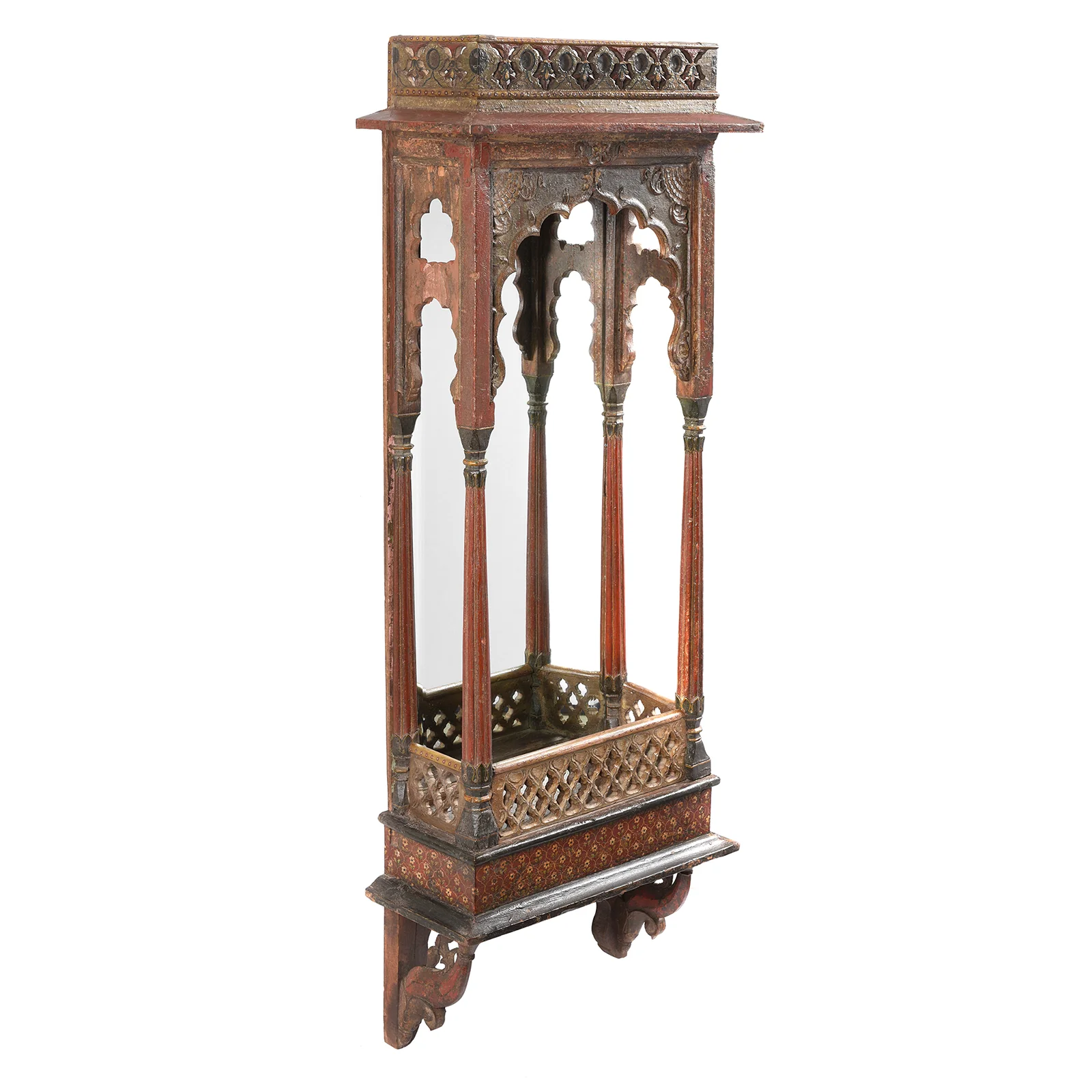 Painted Indian House Shrine Mirror From Bikaner - Late 19th Century - Image 2