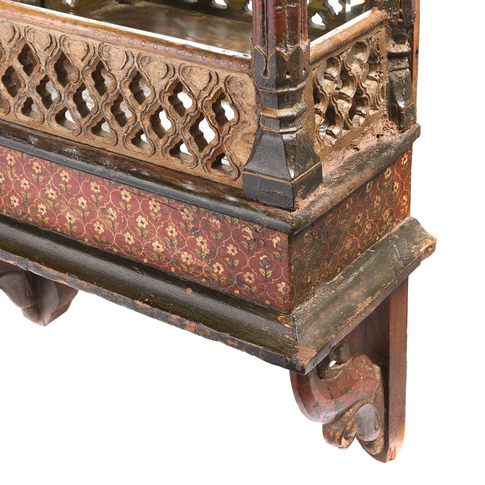Painted Indian House Shrine Mirror From Bikaner - Late 19th Century - Image 3