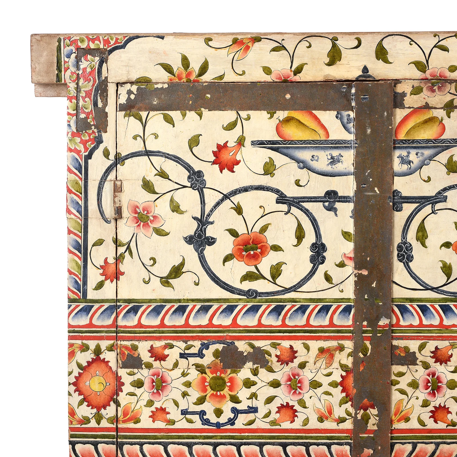 Chintz Painted Window Shutter From Bikaner - 18thC - Image 3