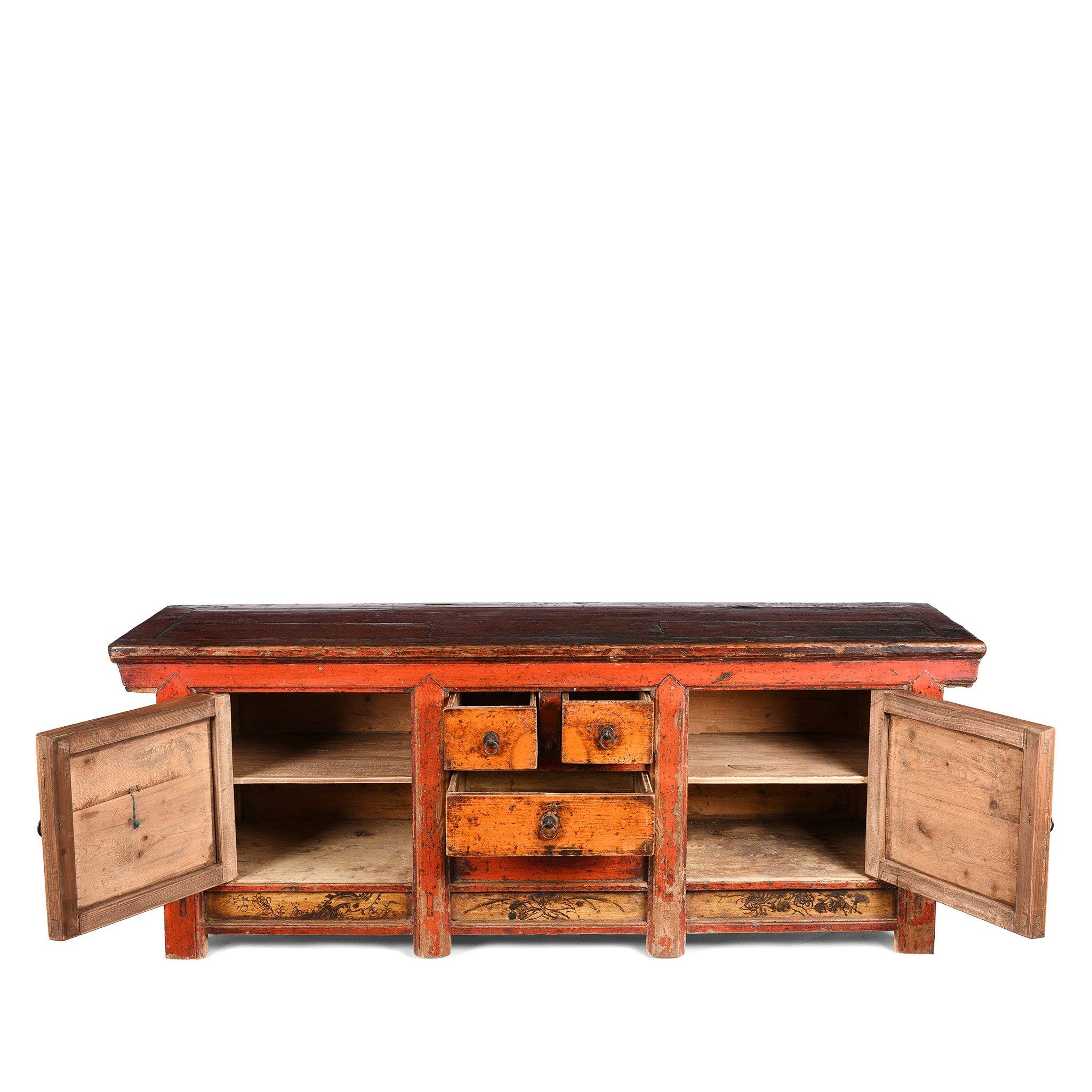 Painted Sideboard From Gansu Province - 19thC - Image 4