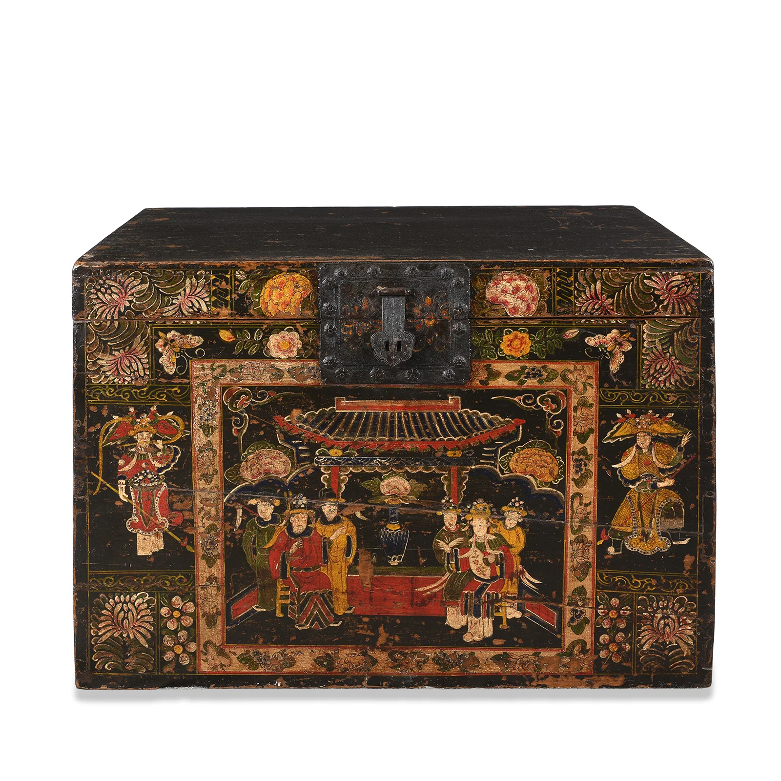 Painted Opera Chest From Shanxi - 19th Century