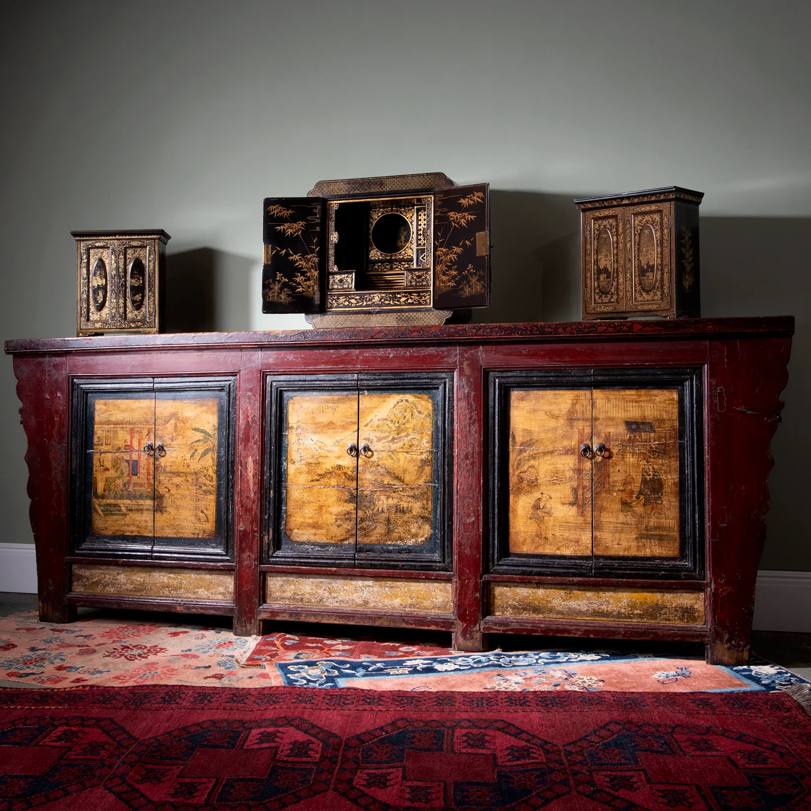 Painted Sideboard From Qinghai Province - 19thC