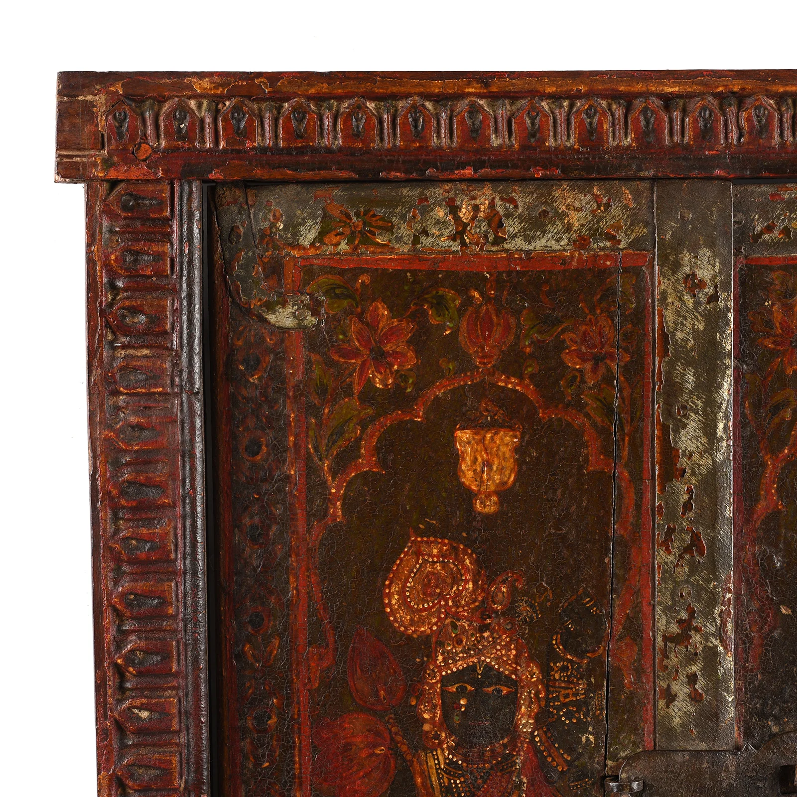 Painted Radha Krishna Shutter From Bikaner - 19th Century - Image 2