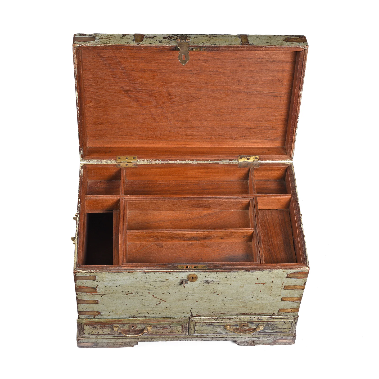 Blue Painted Military Chest From Rajasthan -19th Century - Image 3