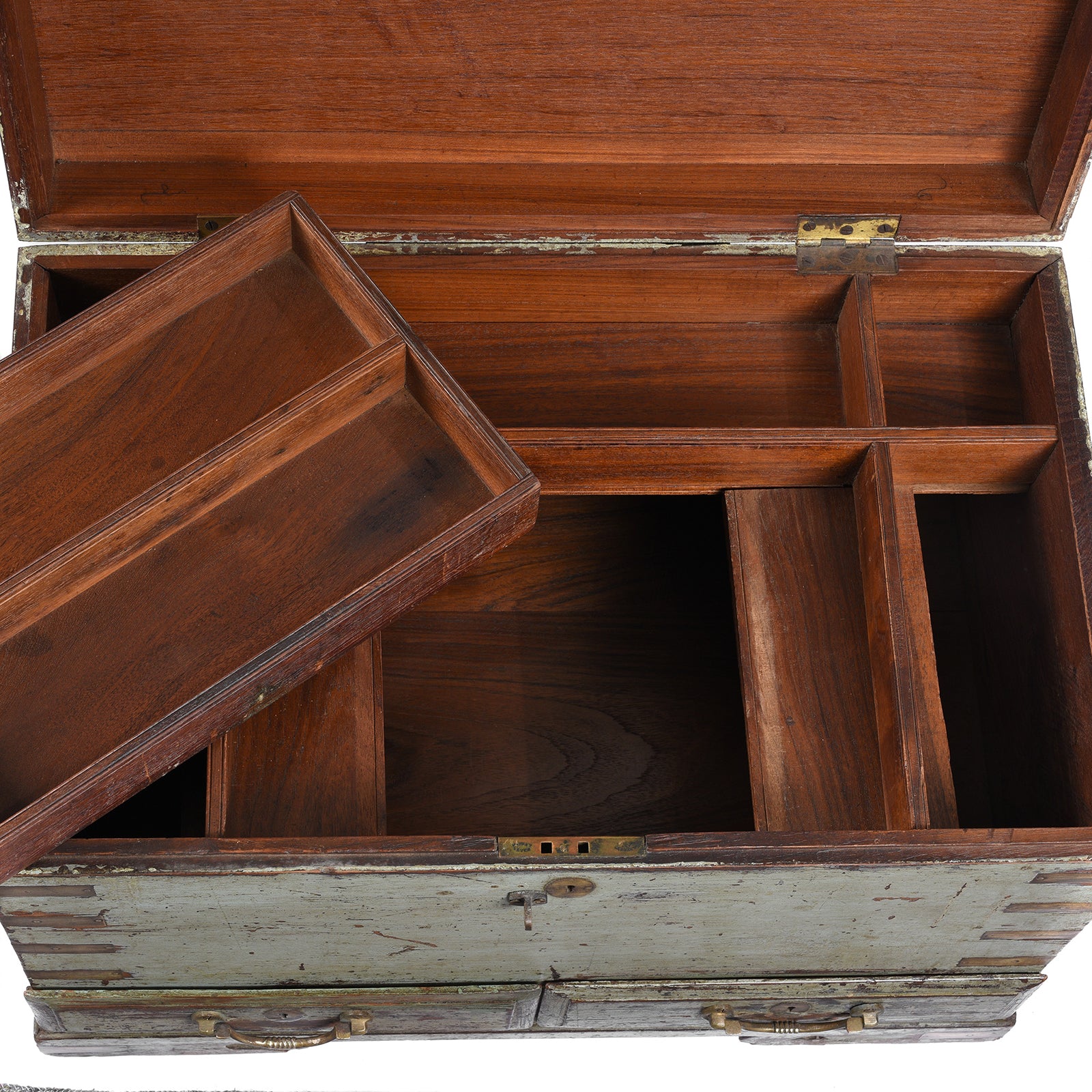 Blue Painted Military Chest From Rajasthan -19th Century - Image 4