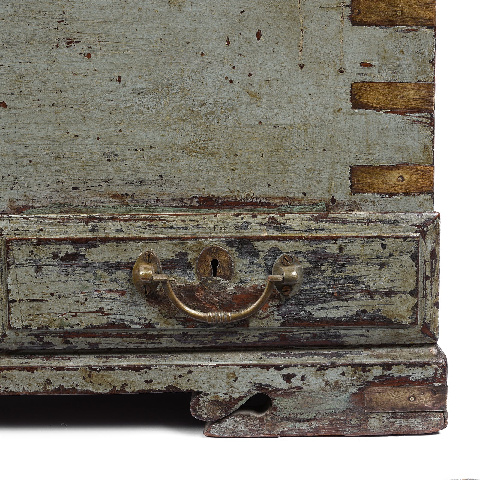 Blue Painted Military Chest From Rajasthan -19th Century - Image 5