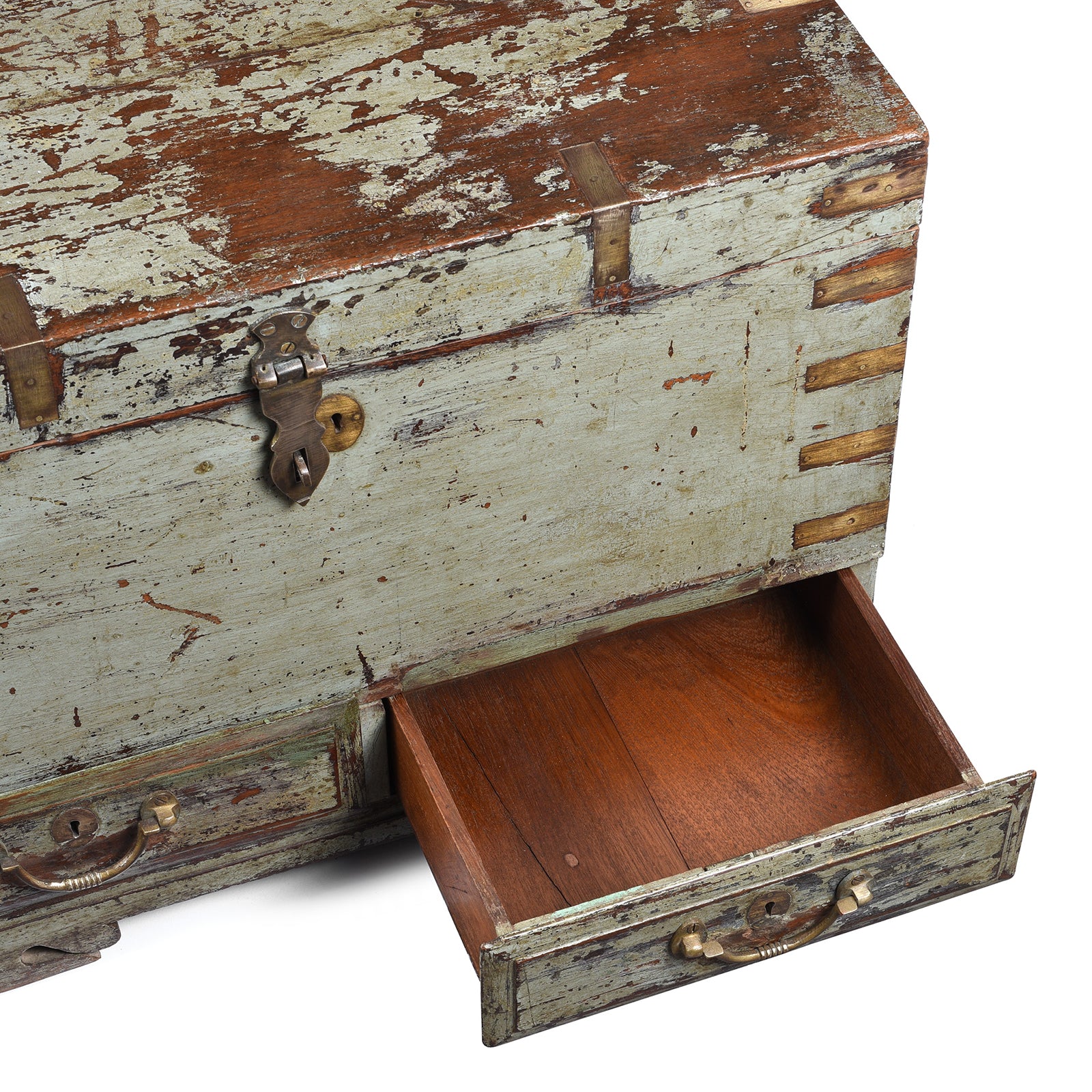 Blue Painted Military Chest From Rajasthan -19th Century - Image 6