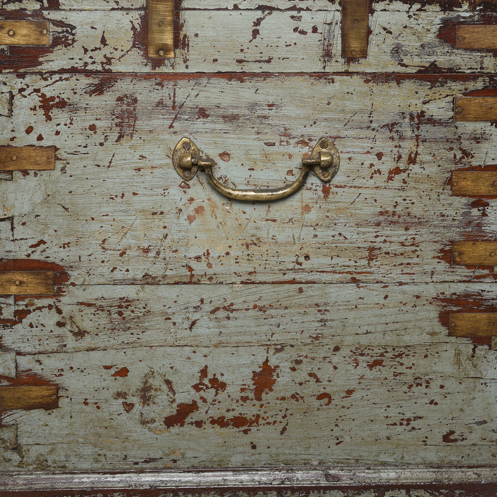 Blue Painted Military Chest From Rajasthan -19th Century - Image 7
