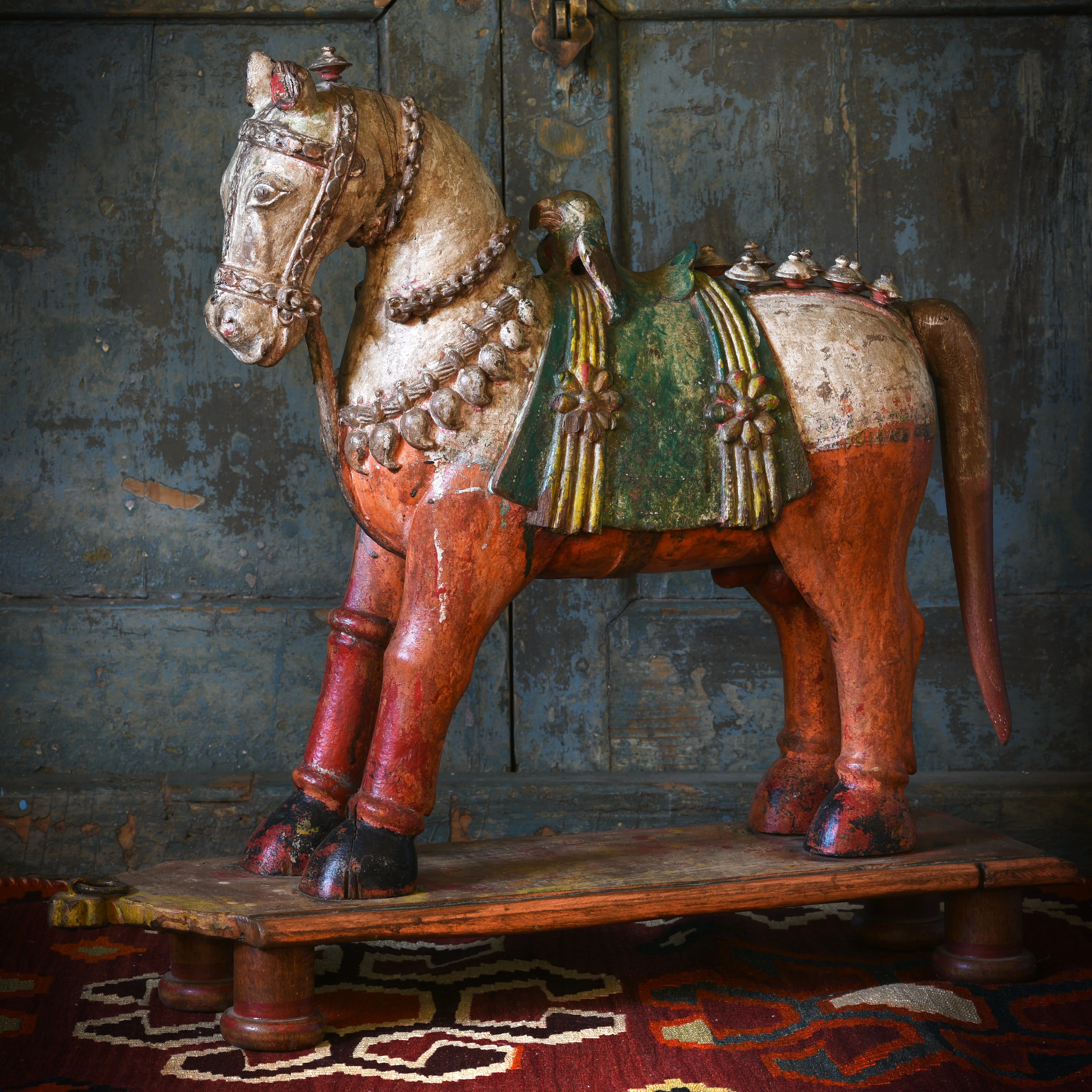 Painted Carved Horse from Patan - Late 19thC - Image 2