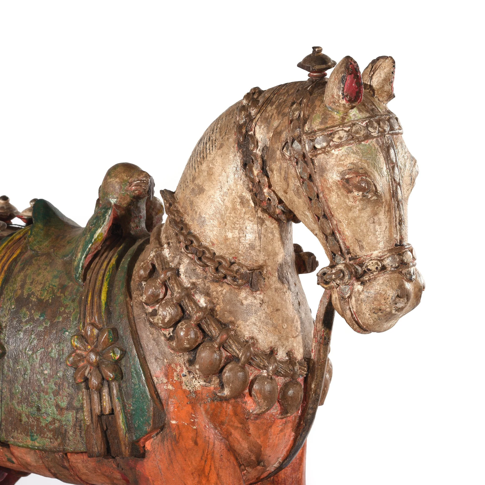 Painted Carved Horse from Patan - Late 19thC - Image 6