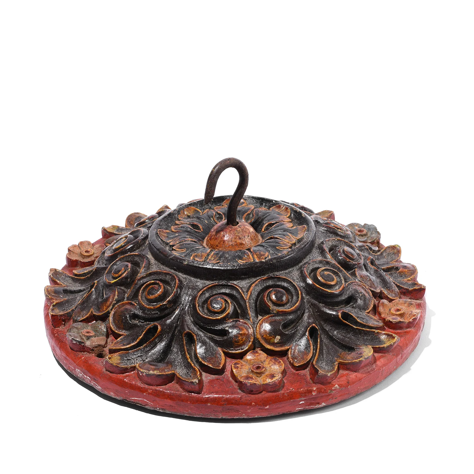 Painted Ceiling Rose From Bikaner - 19th Century