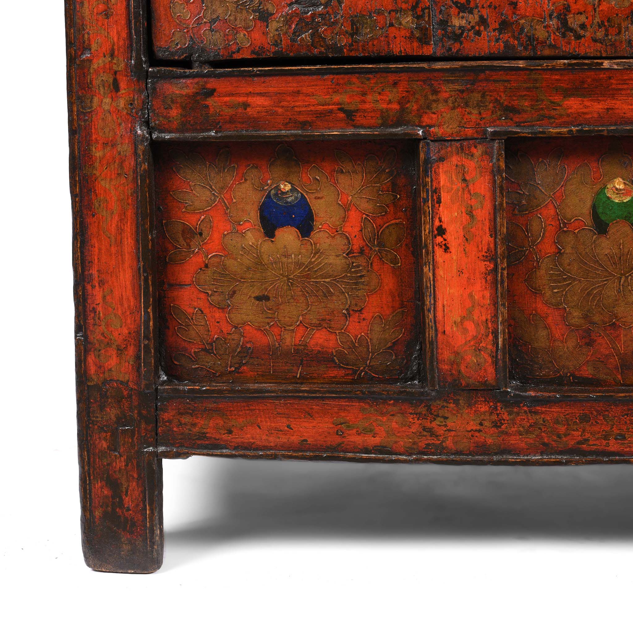 Painted Altar Cabinet from Tibet - 19thC - Image 5