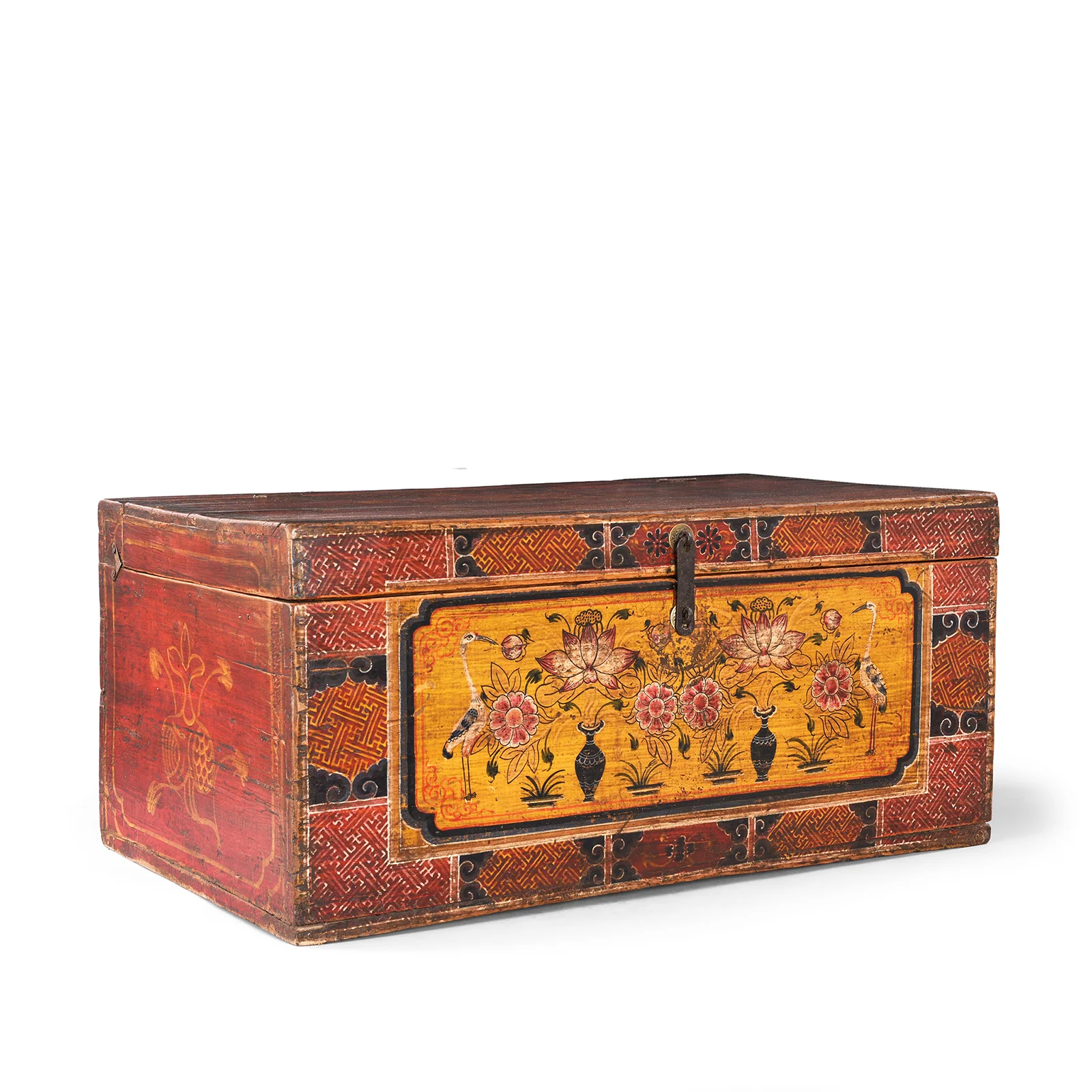 Painted Chest From Gansu - 19th Century - Image 13