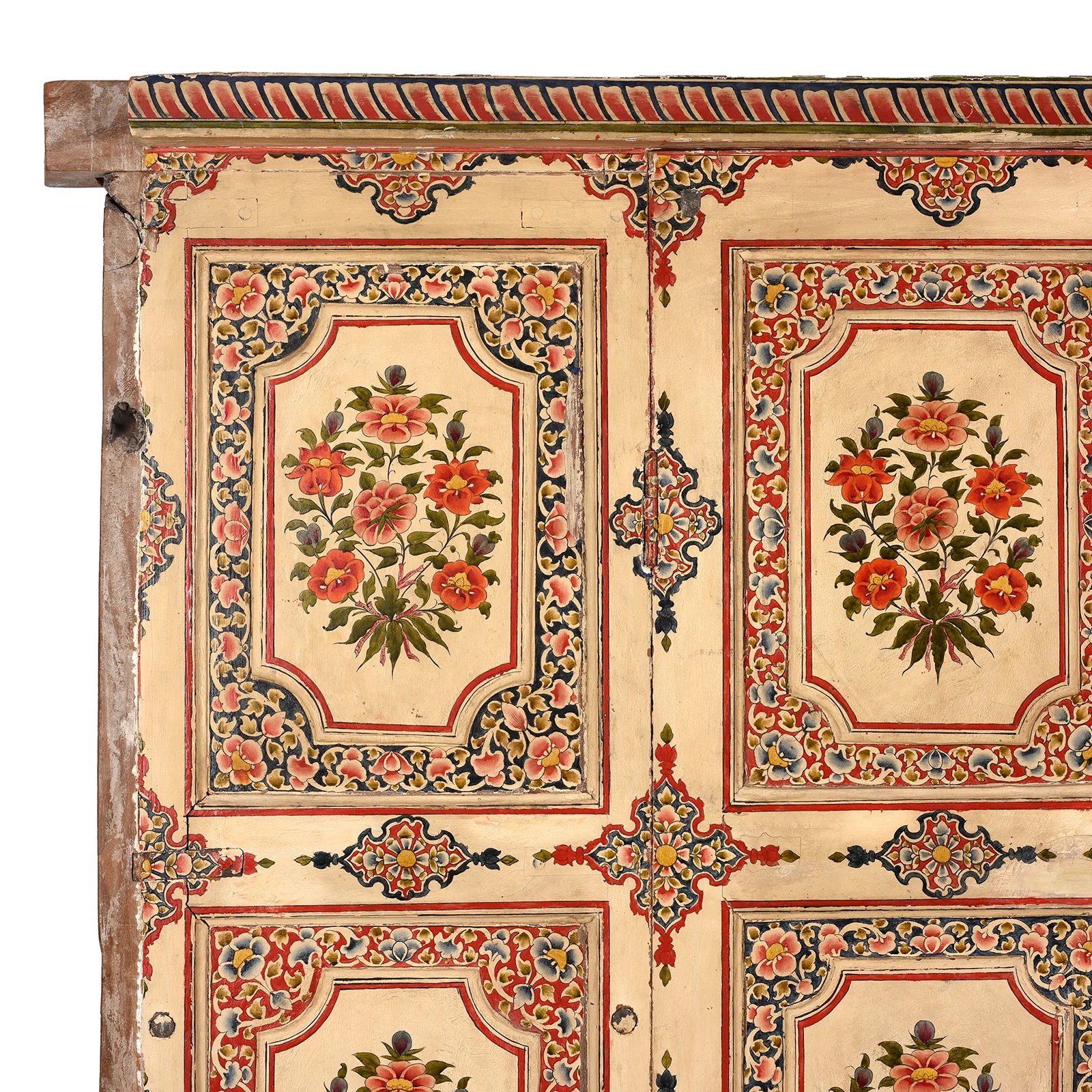 Painted Chintz Door Panel From Bikaner - Late 19th Century - Image 4
