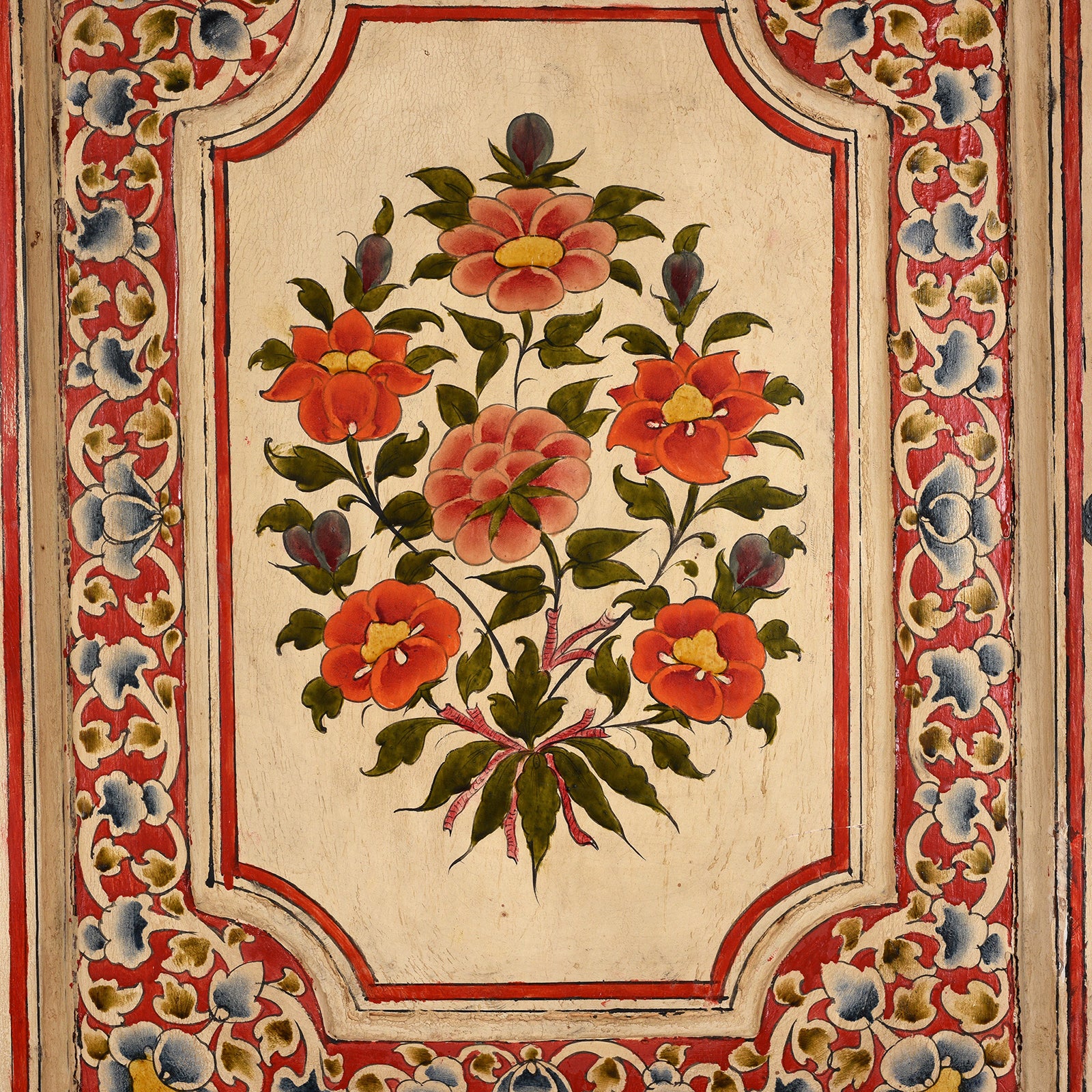 Painted Chintz Door Panel From Bikaner - Late 19th Century - Image 5