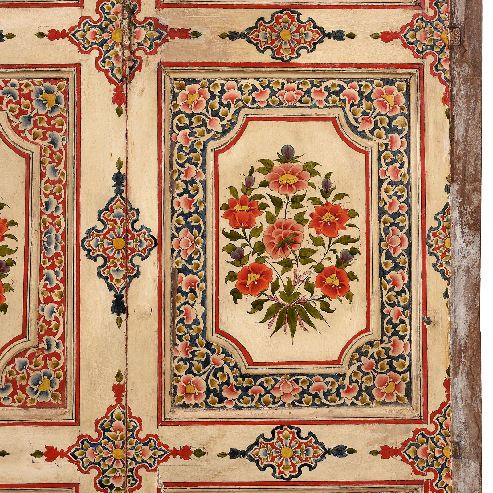 Painted Chintz Door Panel From Bikaner - Late 19th Century - Image 6