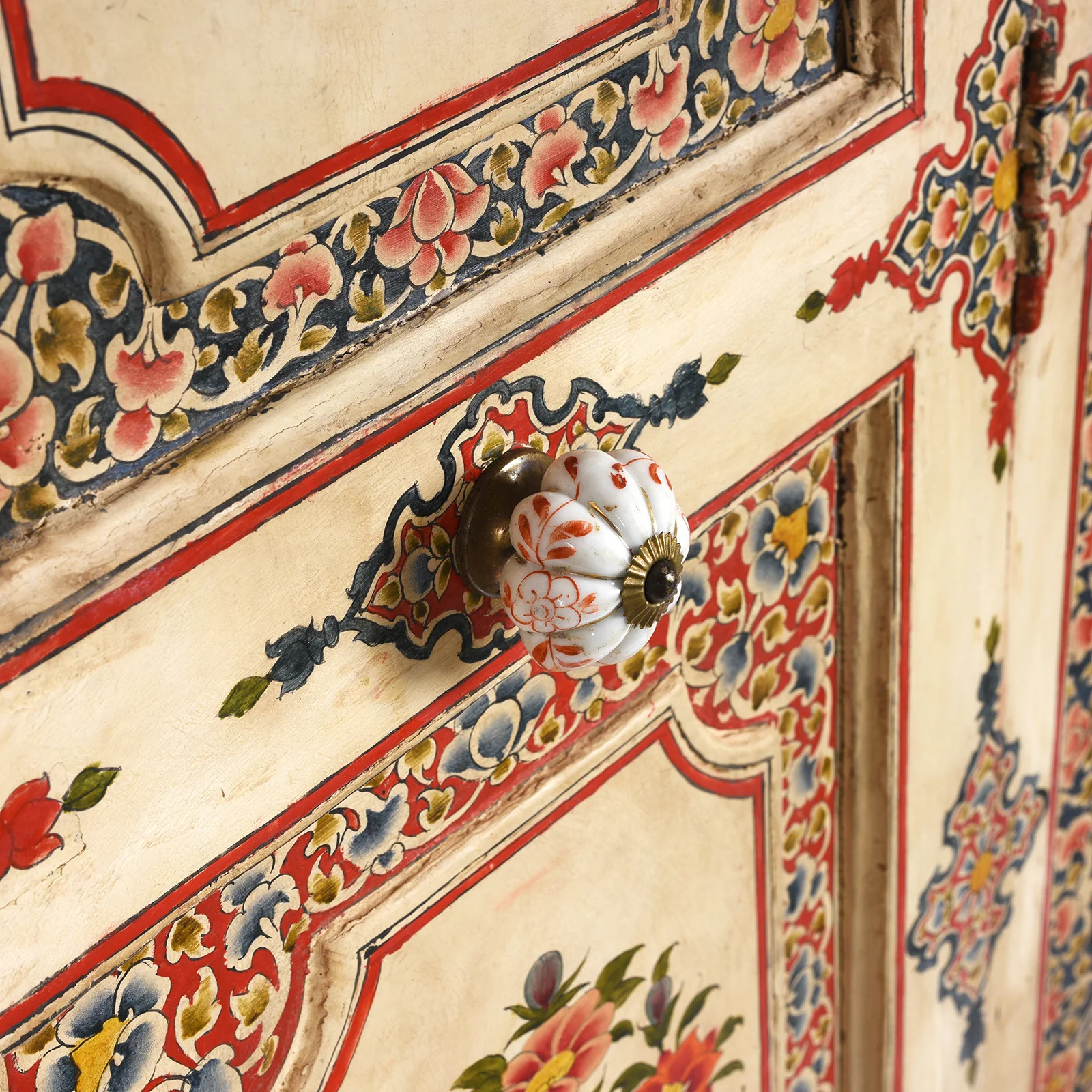 Painted Chintz Door Panel From Bikaner - Late 19th Century - Image 7