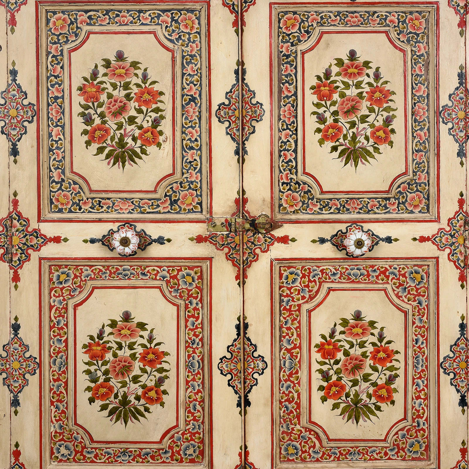 Painted Chintz Door Panel From Bikaner - Late 19th Century - Image 8