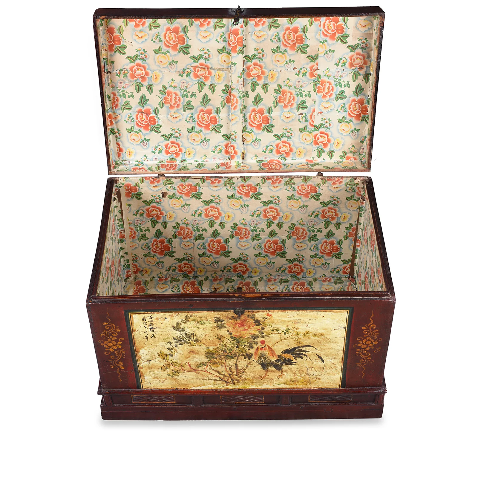 Red Painted Opera Chest From Shanxi - Ca 1900 - Image 7