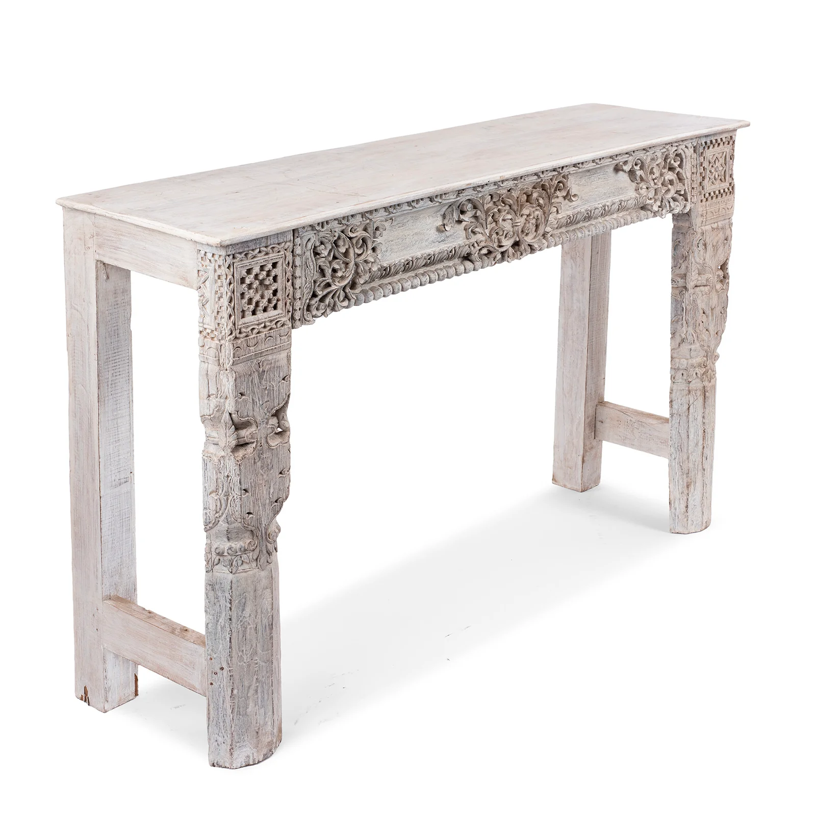 Painted Indian Console Table Made From Reclaimed Teak - Image 4