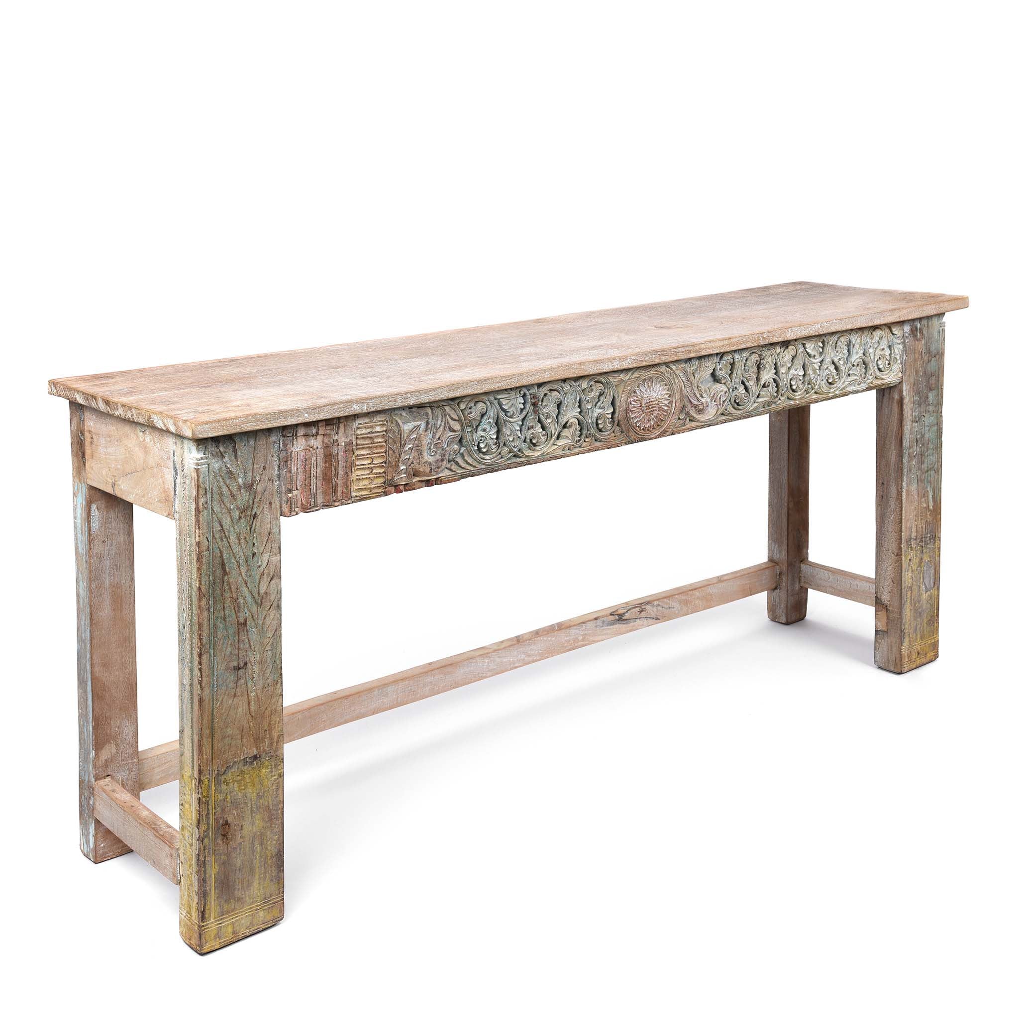 Painted Console Table Made From Reclaimed Teak - Image 5