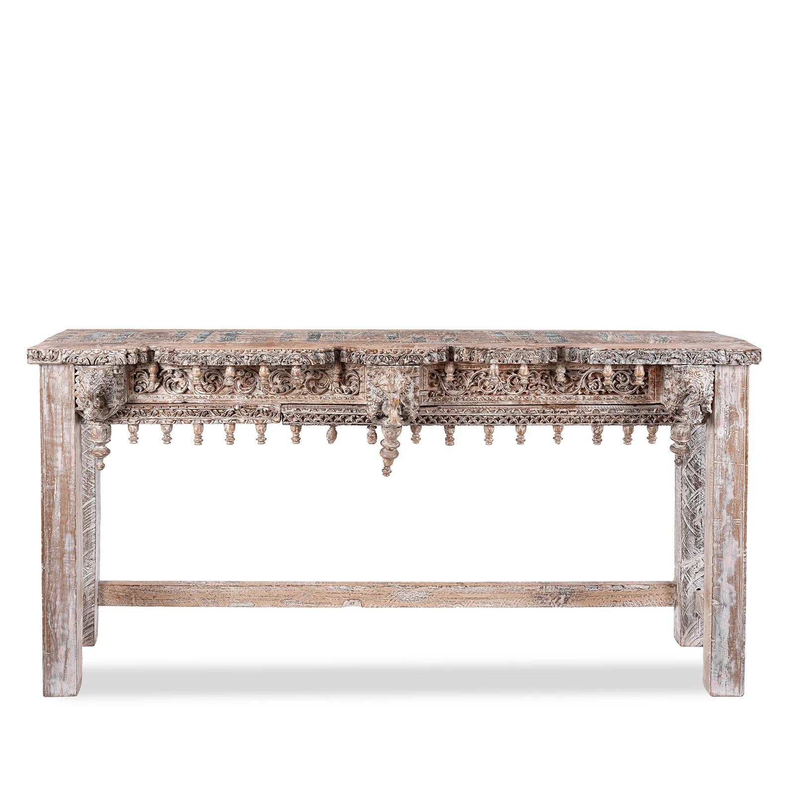 Painted Console Table Made From Reclaimed Teak - Image 2