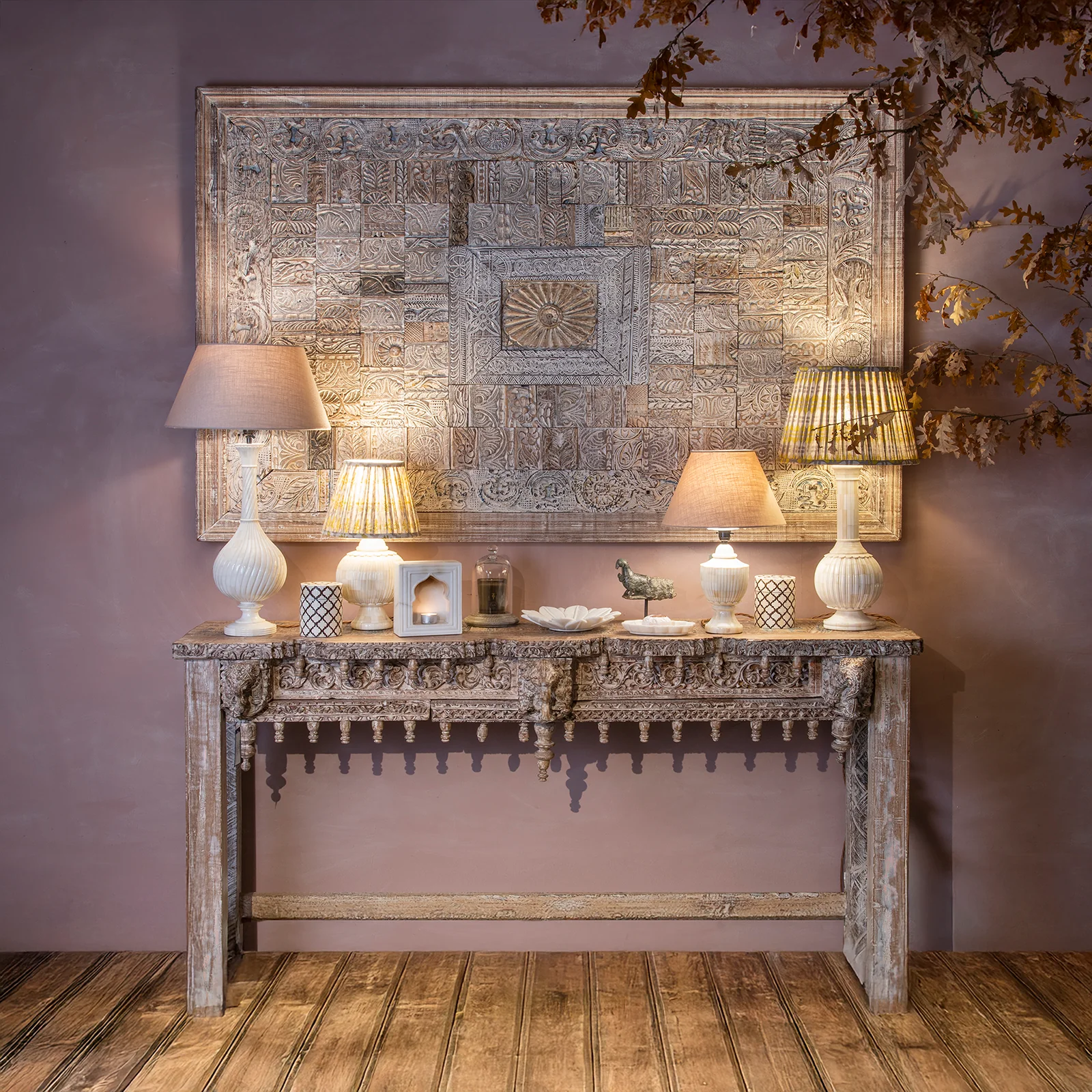 Painted Console Table Made From Reclaimed Teak - Image 4