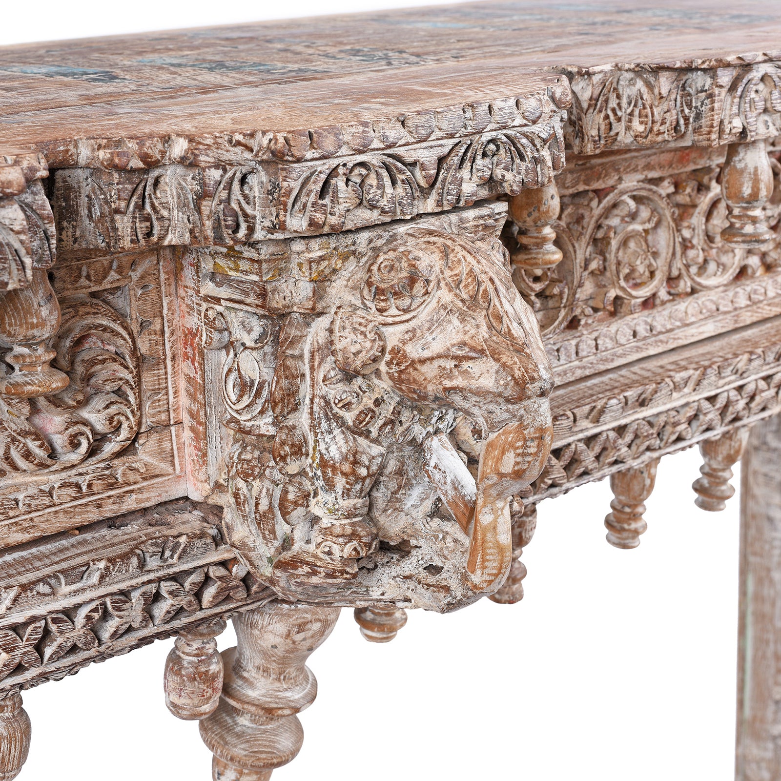 Painted Console Table Made From Reclaimed Teak - Image 8