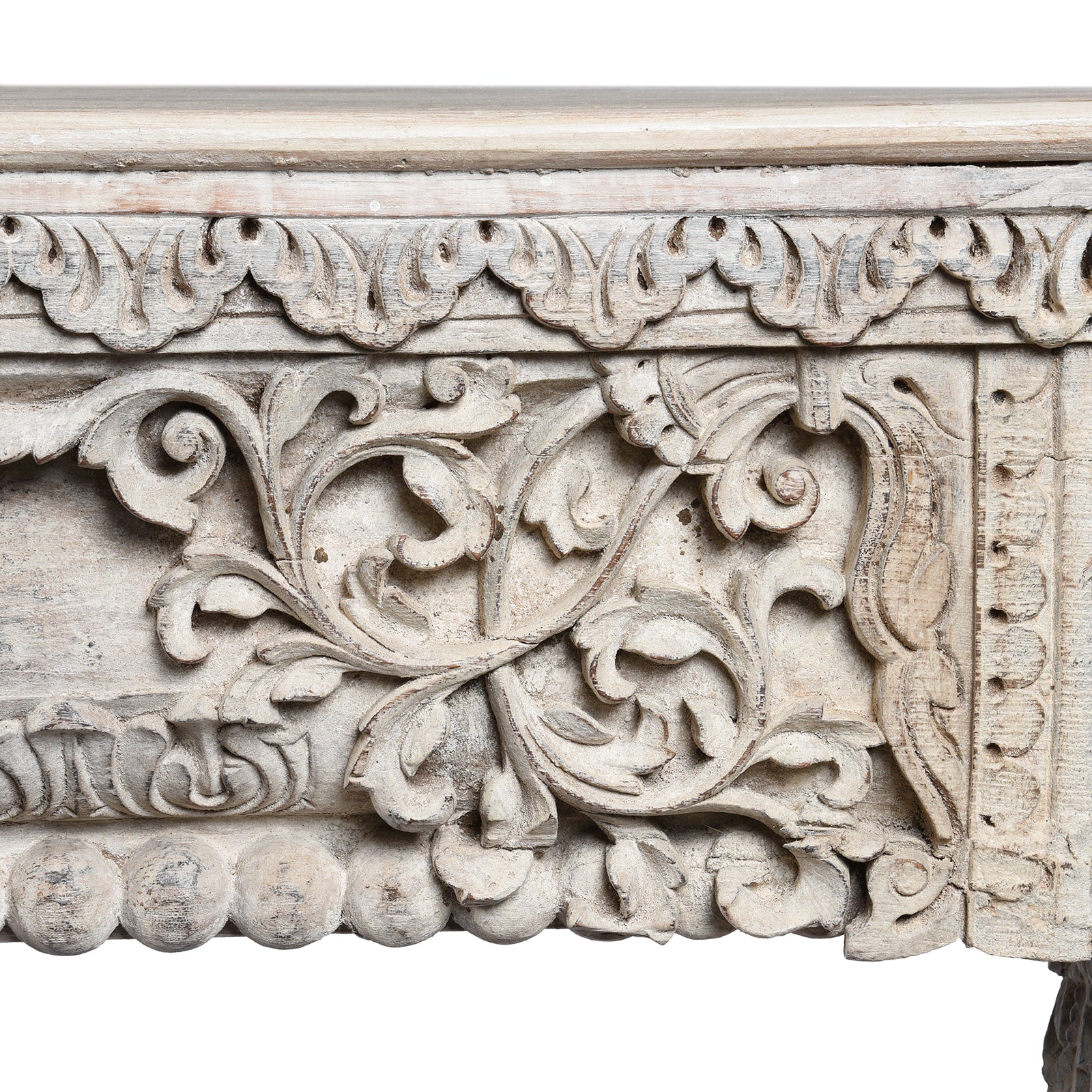 White Painted Console Table Made From Reclaimed Teak - Image 5