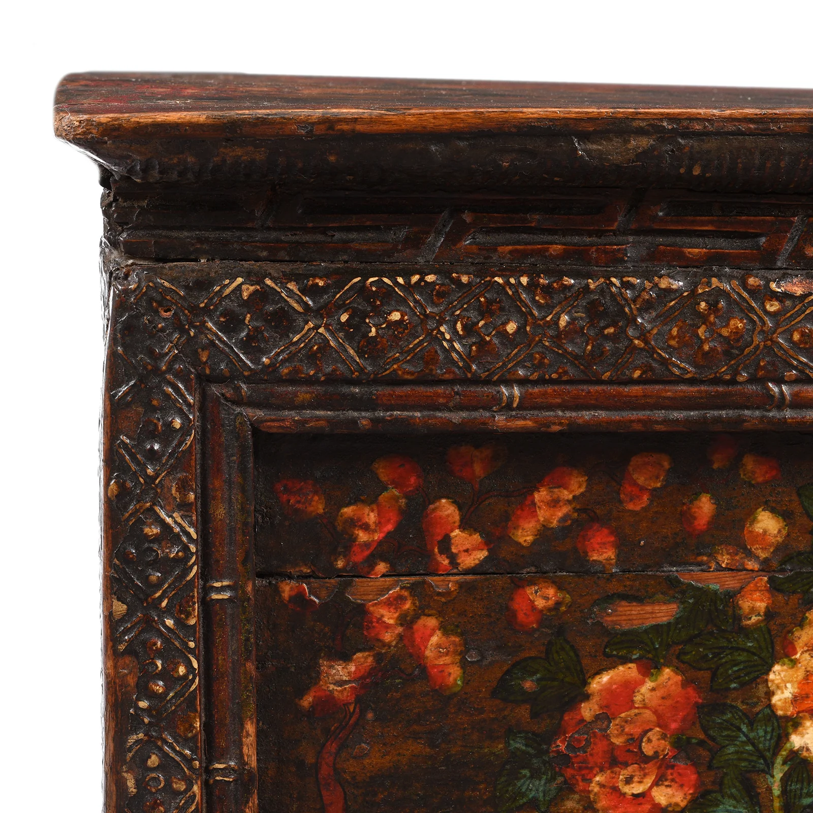 Painted Floral Choksar Prayer Table from Tibet - 19th Century - Image 6