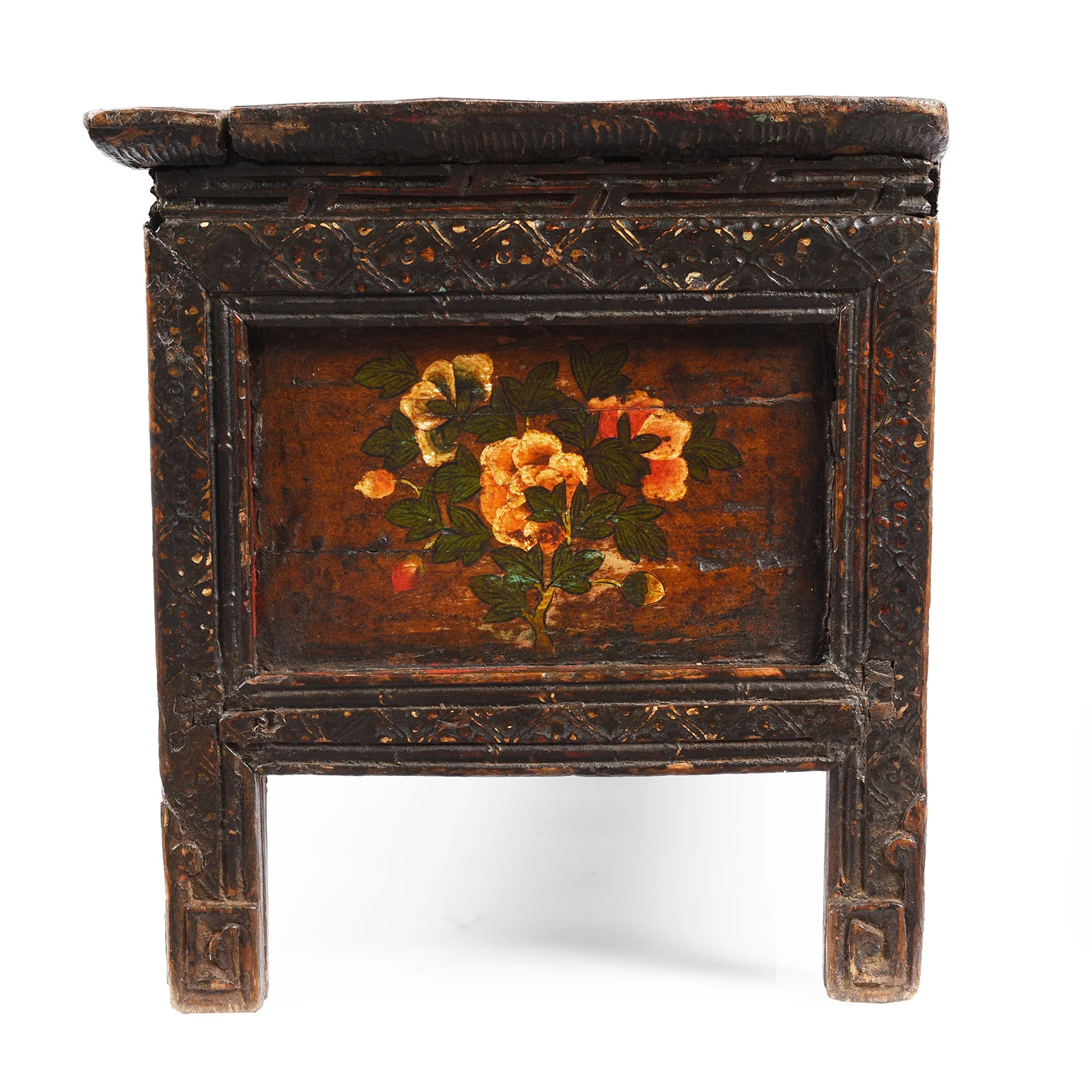 Painted Floral Choksar Prayer Table from Tibet - 19th Century - Image 7