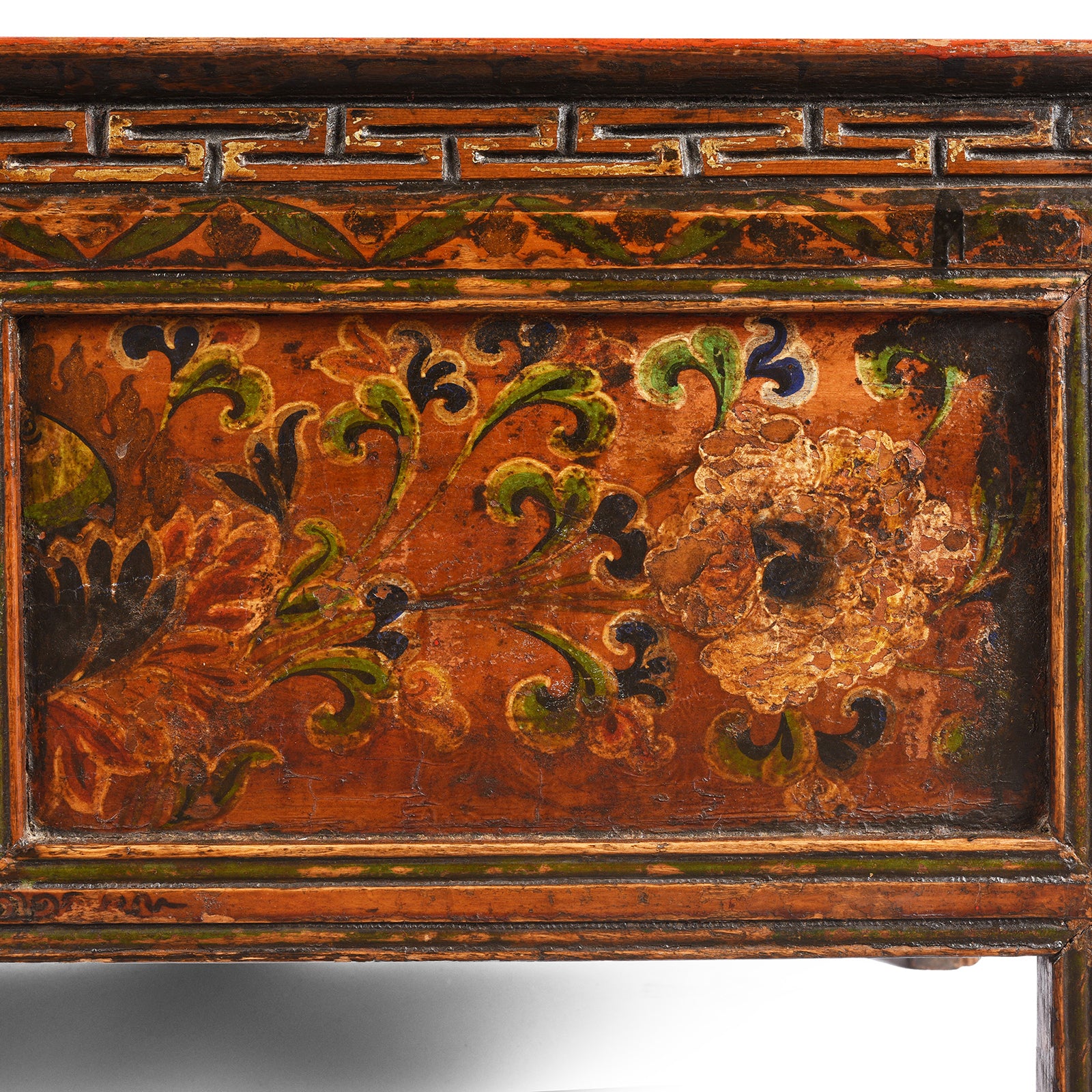 Painted Floral Choksar Prayer Table from Tibet - 19th Century - Image 4