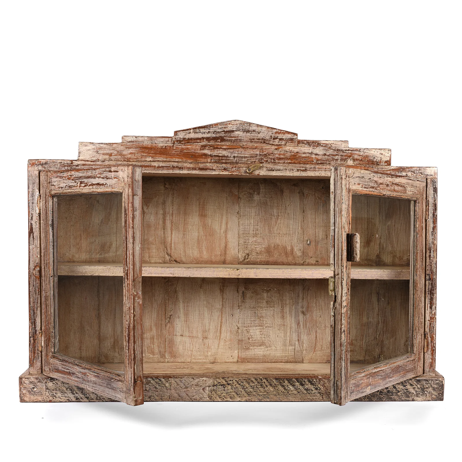 Painted Teak Glazed Wall Cabinet - Ca 1920 - Image 3