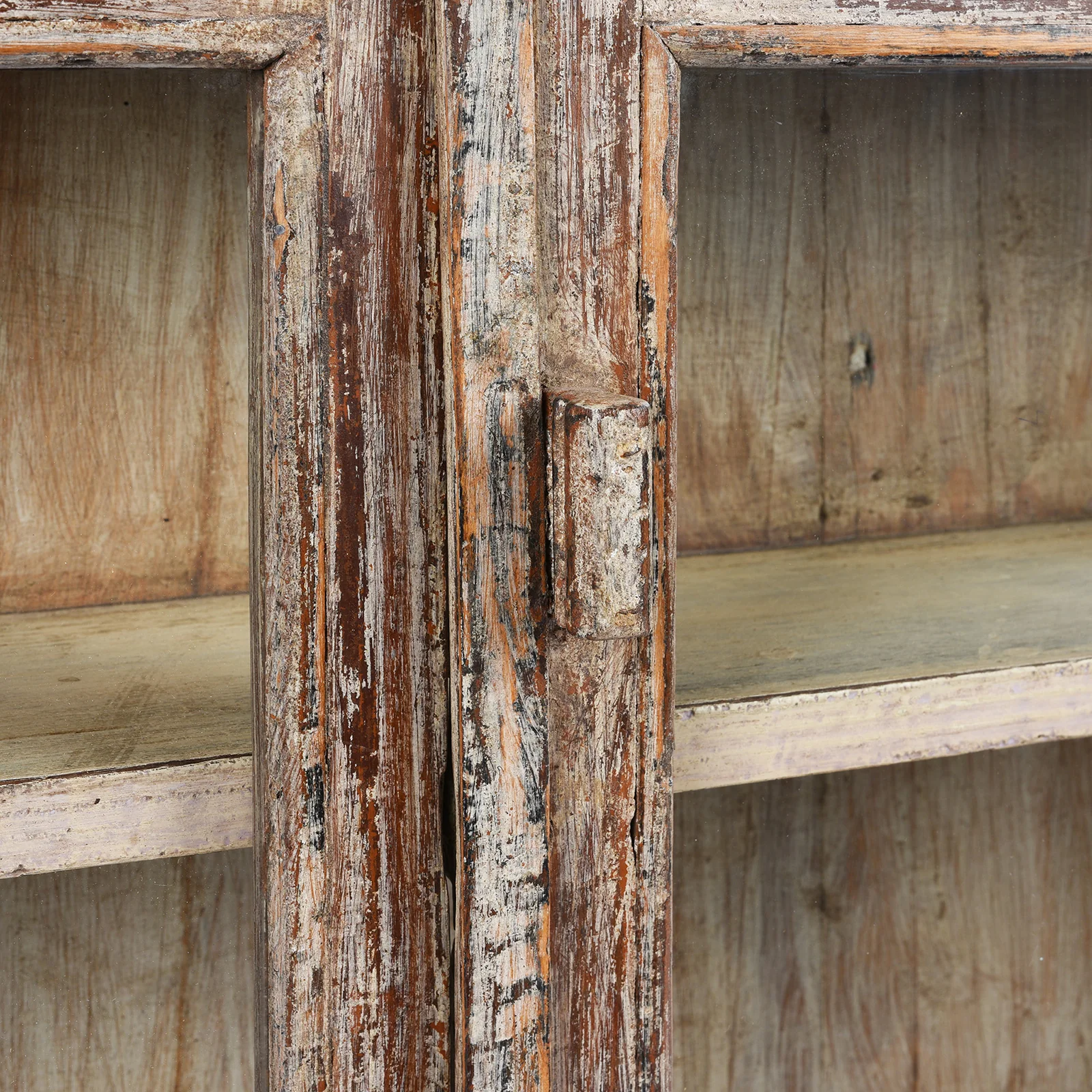 Painted Teak Glazed Wall Cabinet - Ca 1920 - Image 5